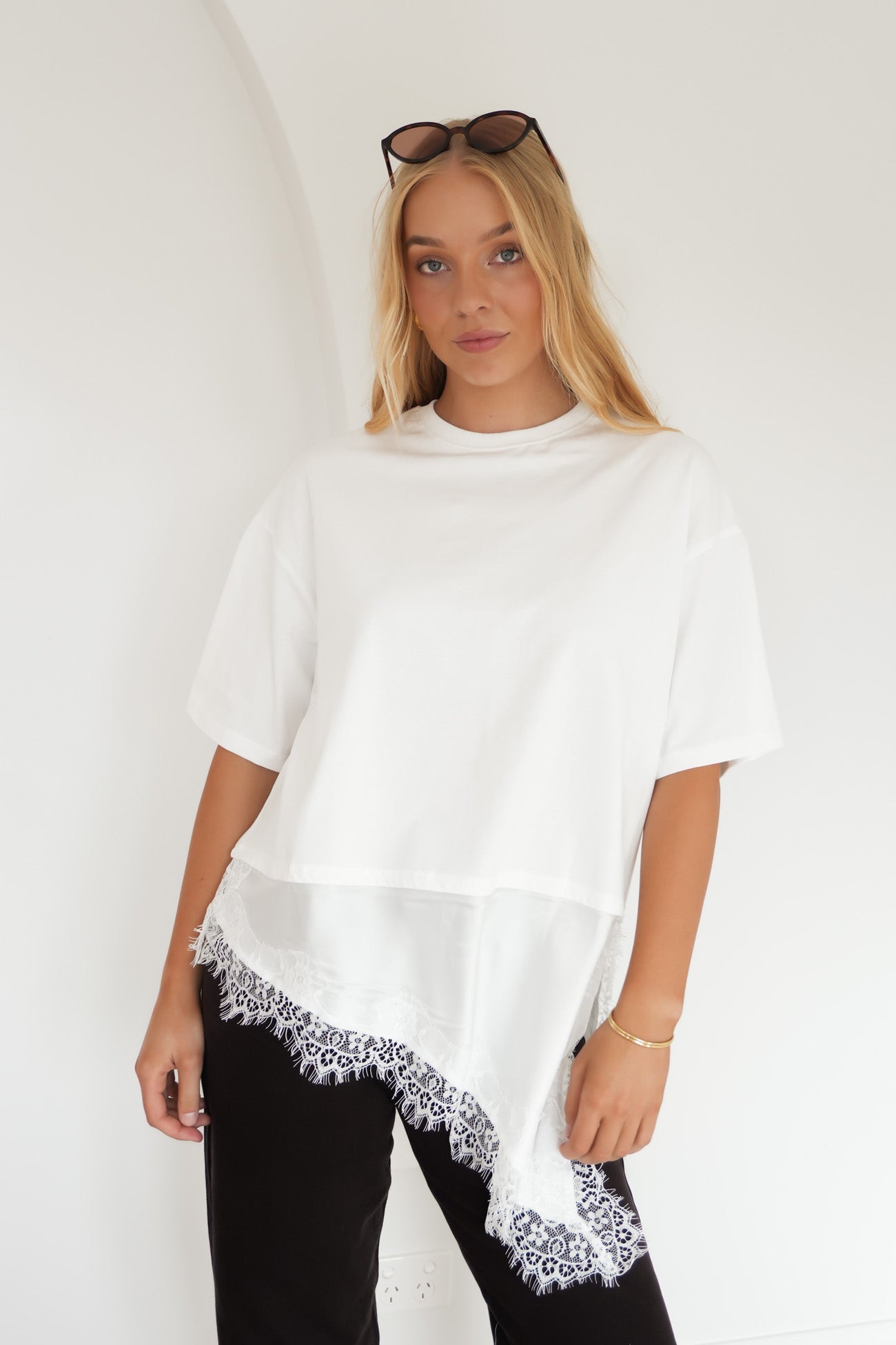 Cassidy Lace Tee White