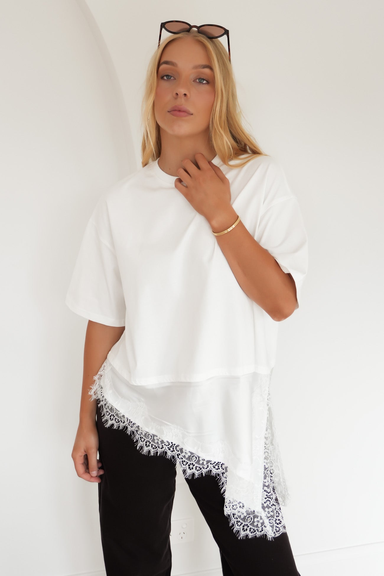 Cassidy Lace Tee White