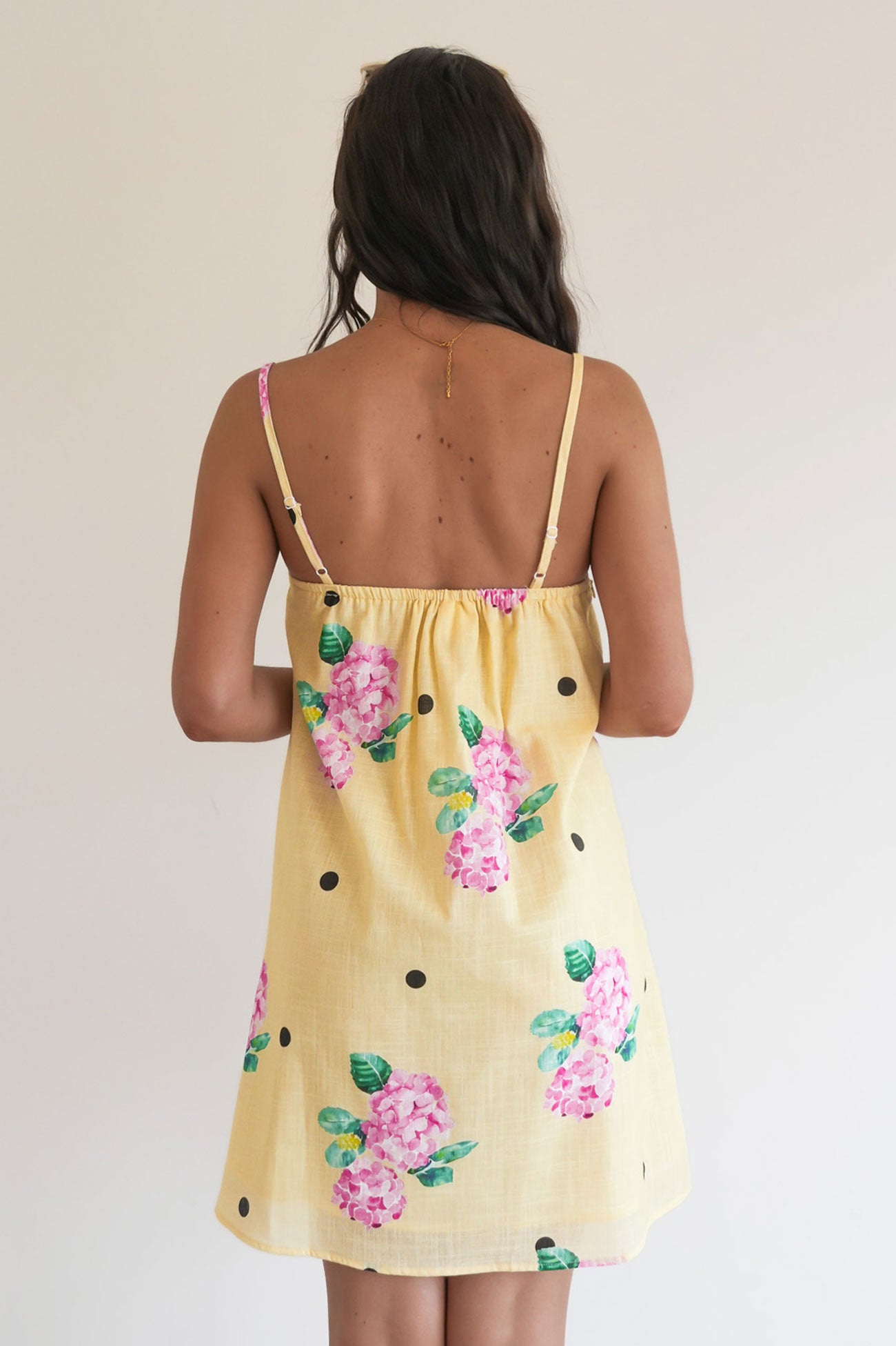 Catalina Mini Dress Yellow Hydrangea