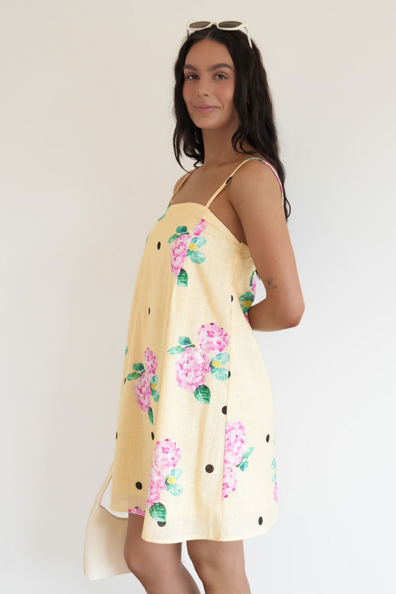 Catalina Mini Dress Yellow Hydrangea