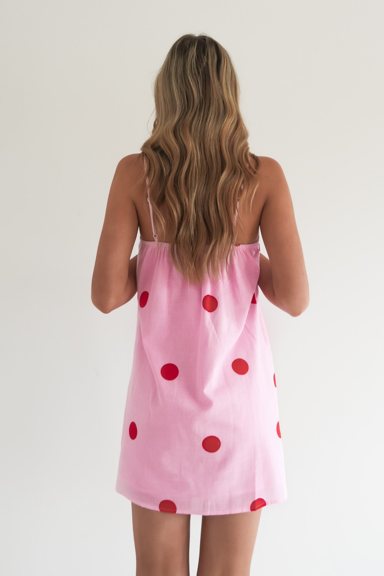 Catalina Mini Dress Pink Polka Dot