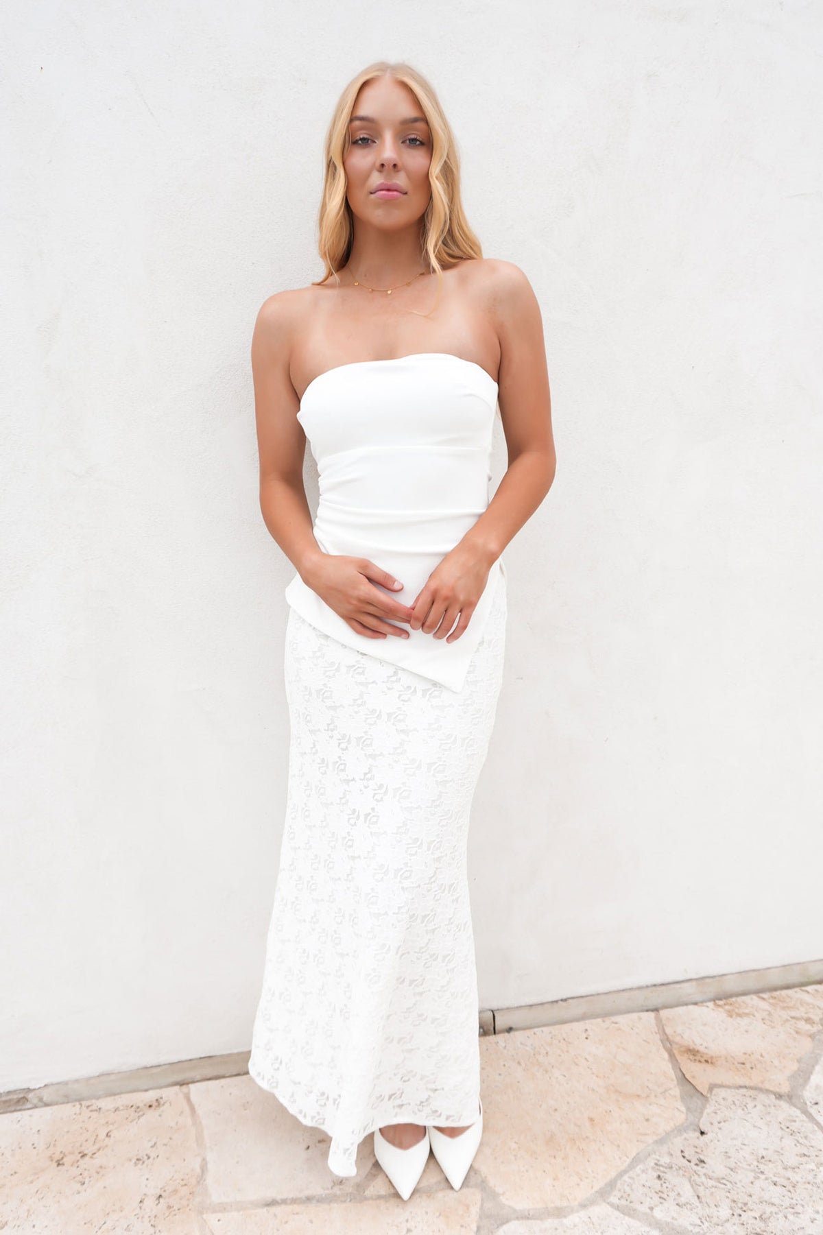 Charli Lace Set White