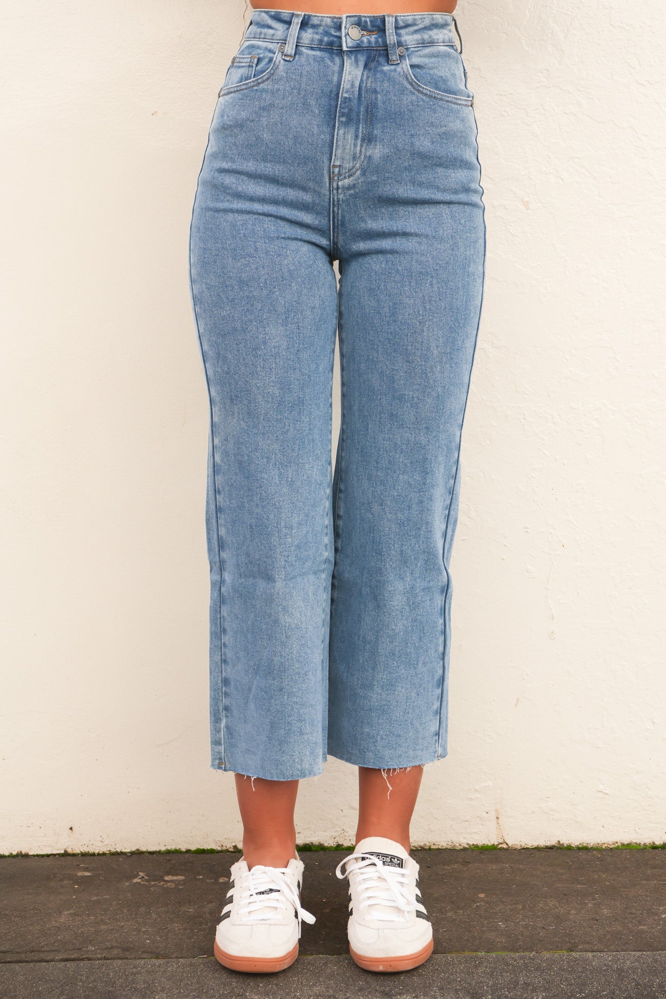 Charlie High Rise Wide Leg Jean Heritage Denim