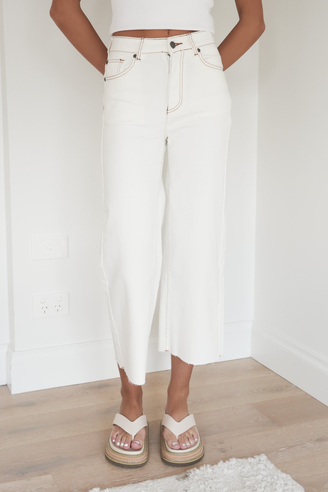 Charlie High Rise Wide Leg Jean Vintage White