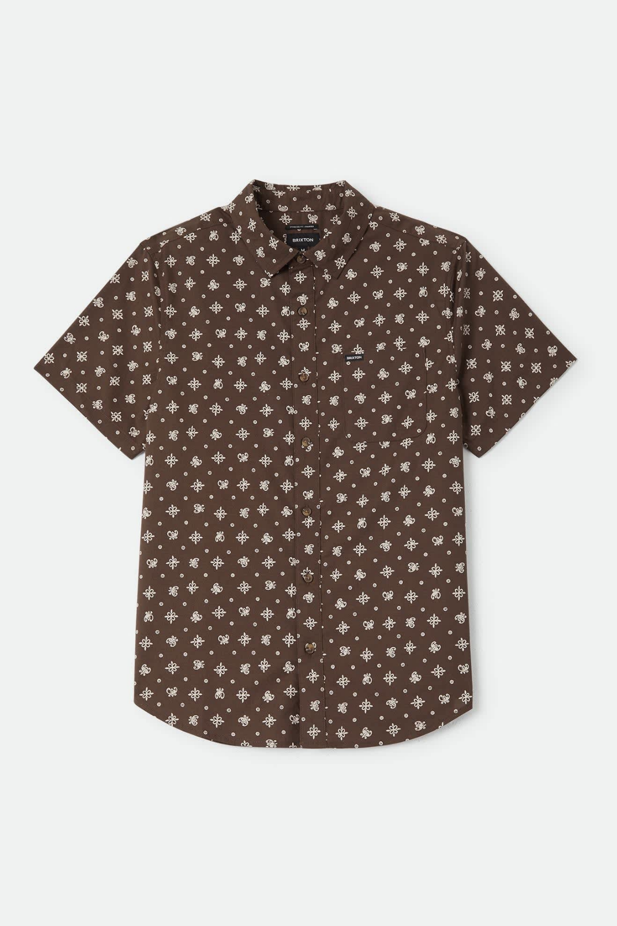 Charter Print Short Sleeve Woven Shirt Walnut Brown Bandana