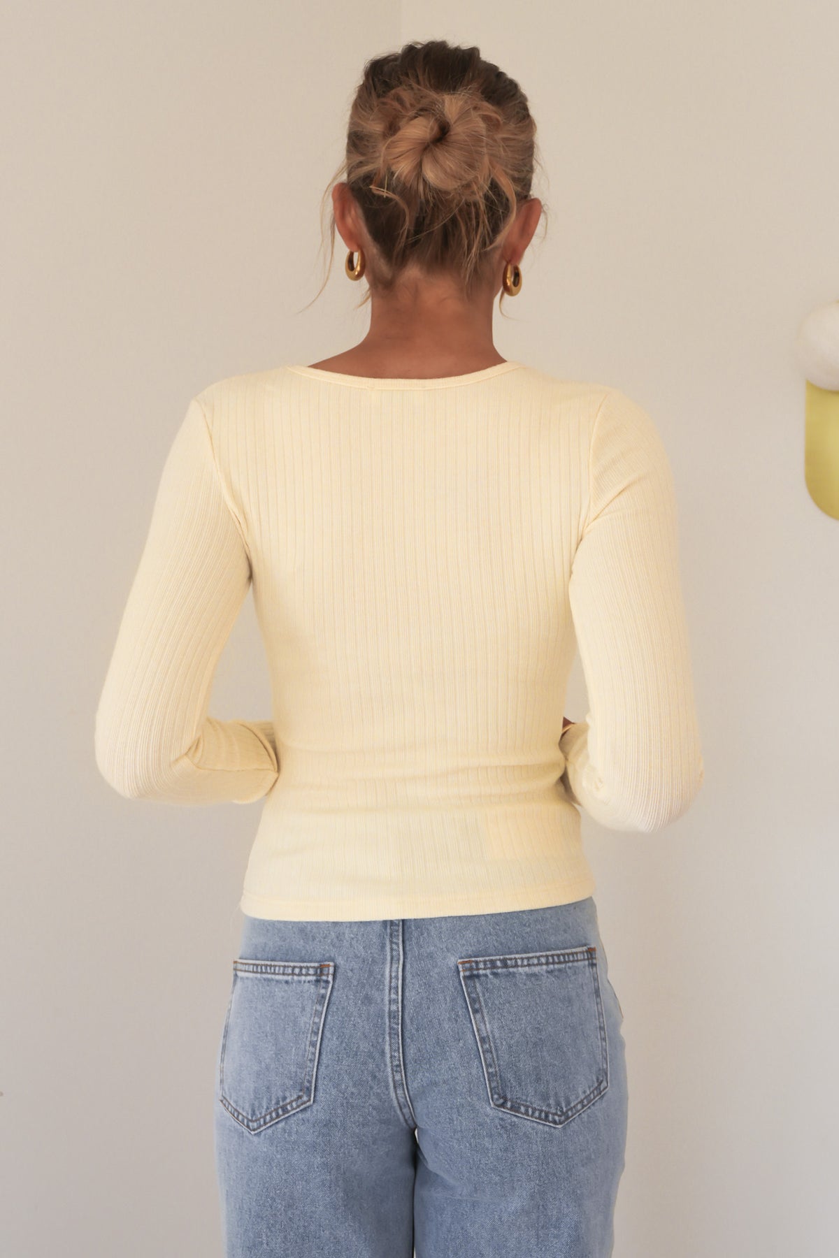 Chase Rib Long Sleeve Beige