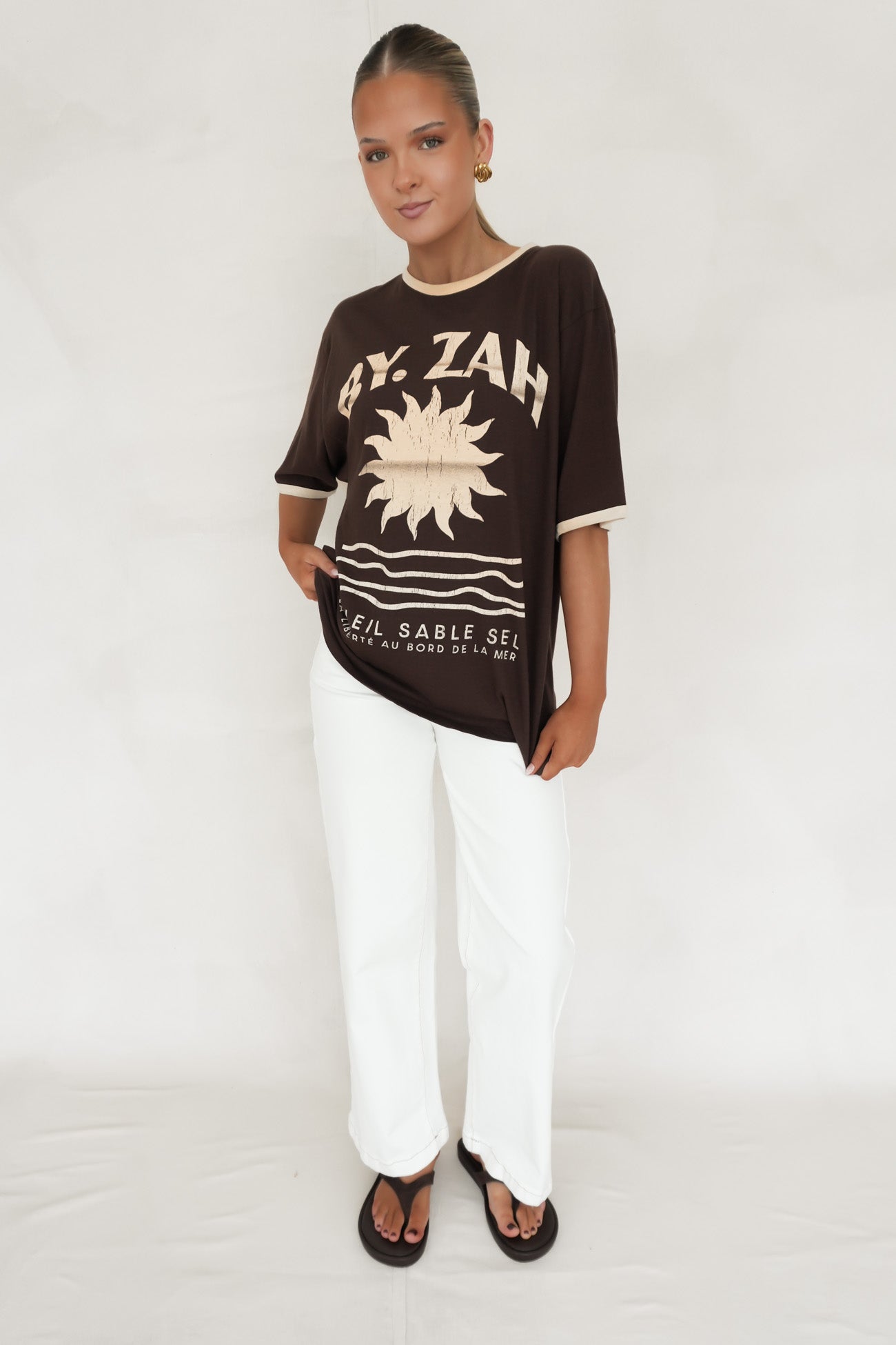 Chasing Light Oversized Tee Brown