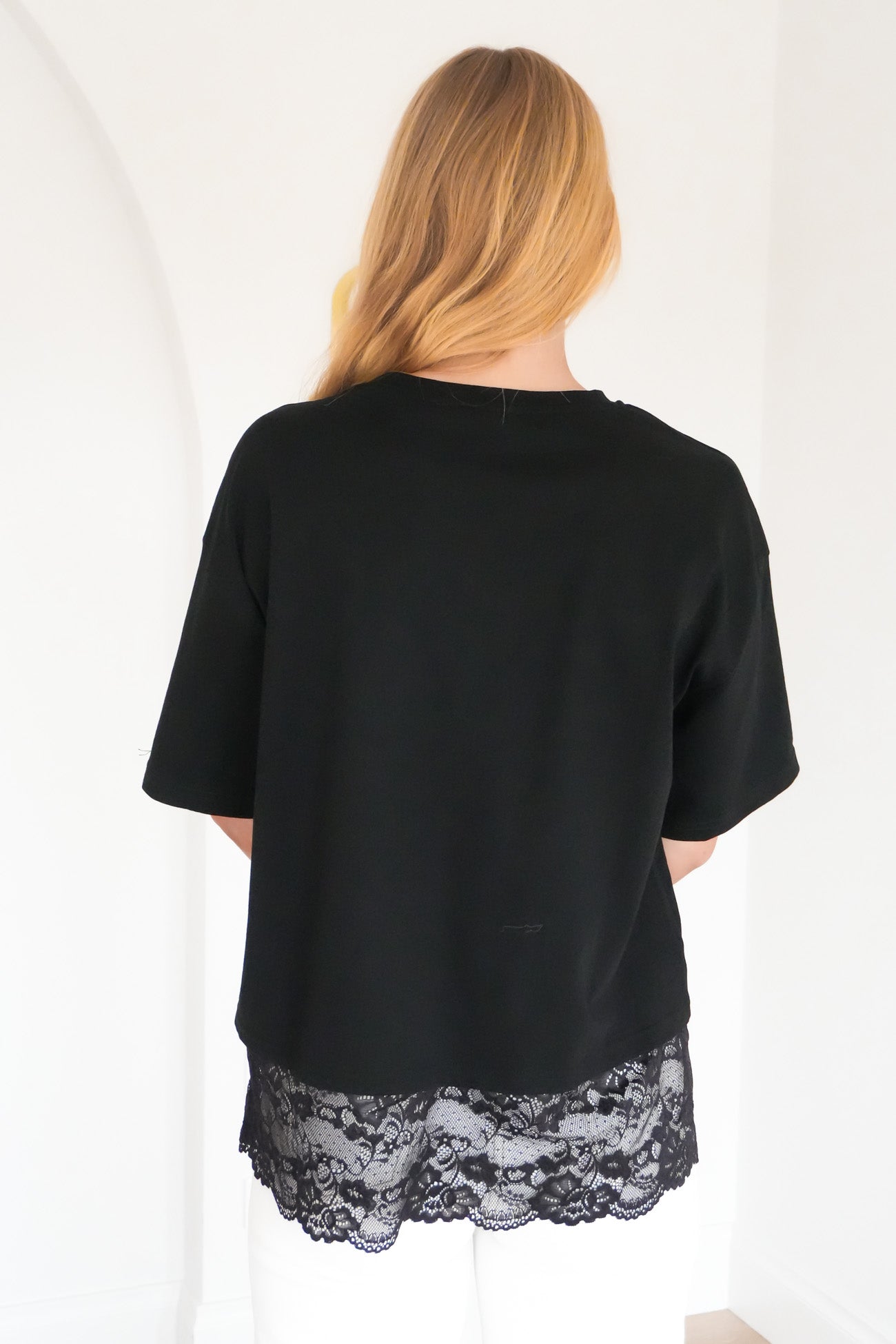 Clancy Lace Tee Black