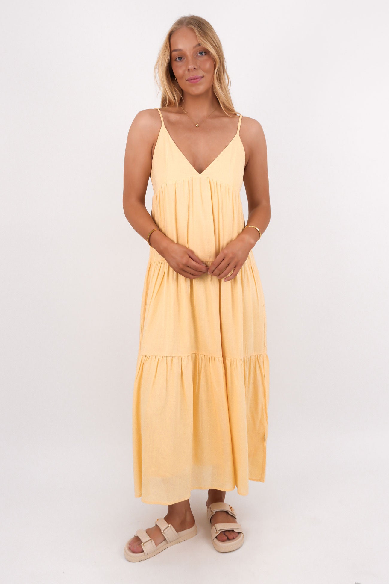 Classic Tiered Midi Dress Butter