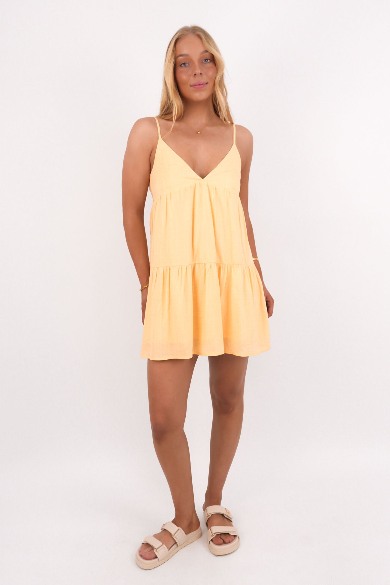 Classic Tiered Mini Dress Butter