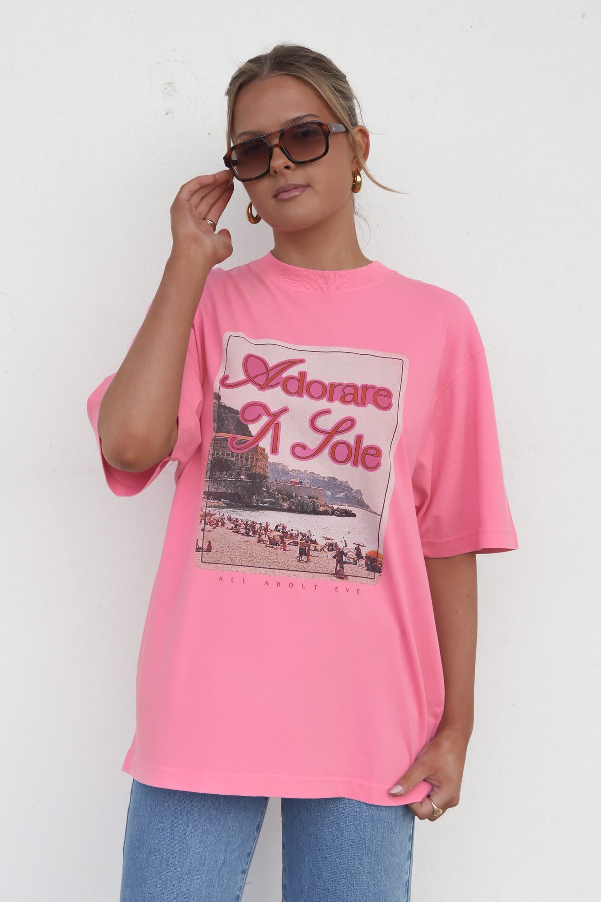 Coastline Oversized Tee Pink