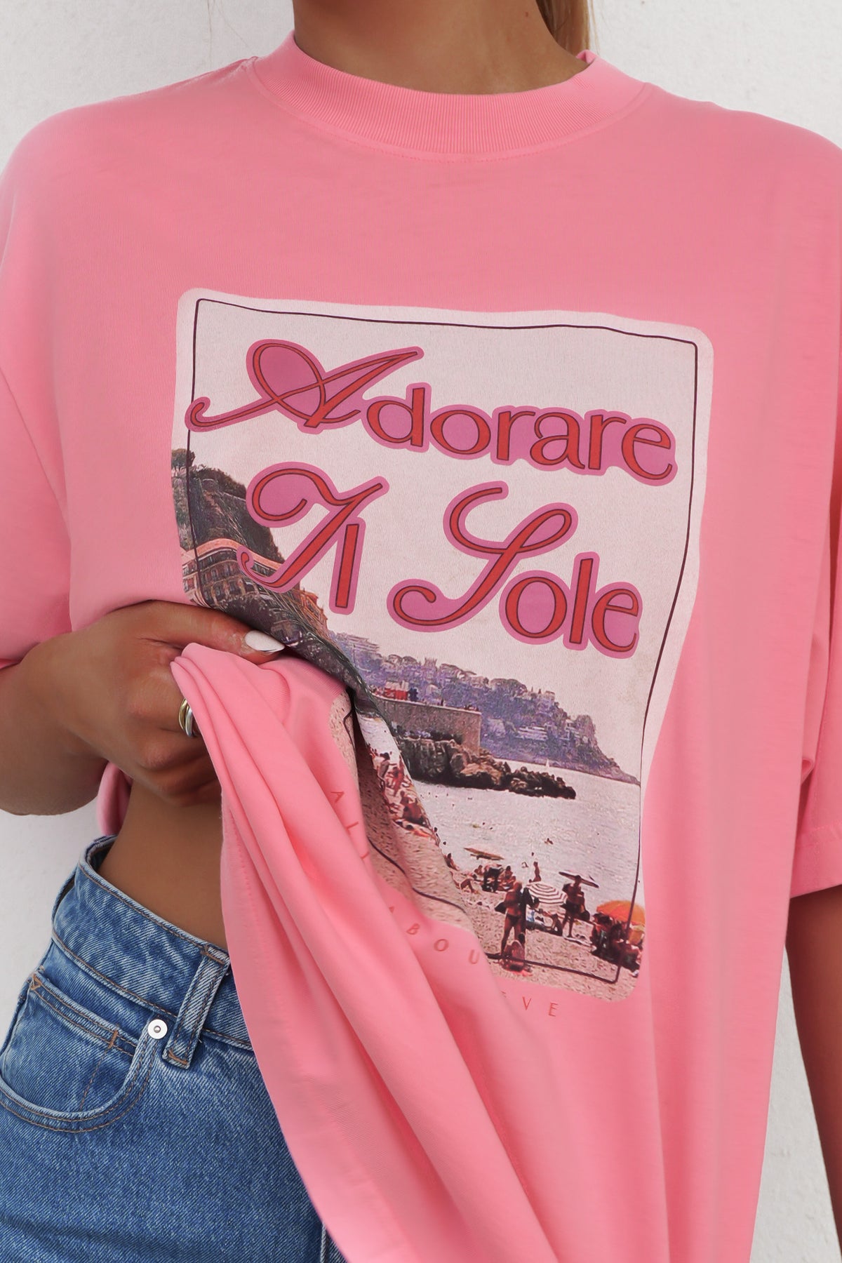 Coastline Oversized Tee Pink