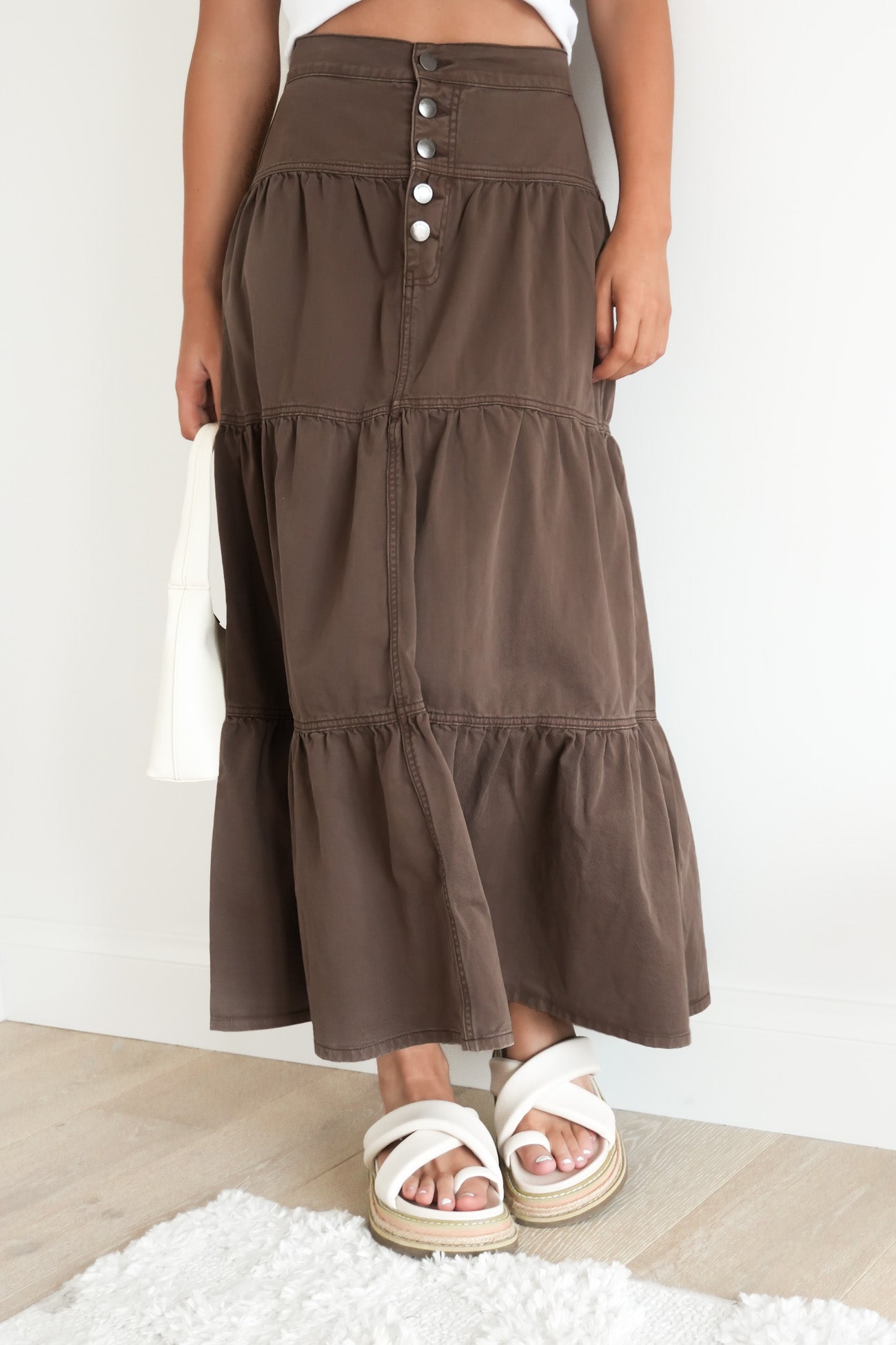 Coco Denim Maxi Skirt Cocoa