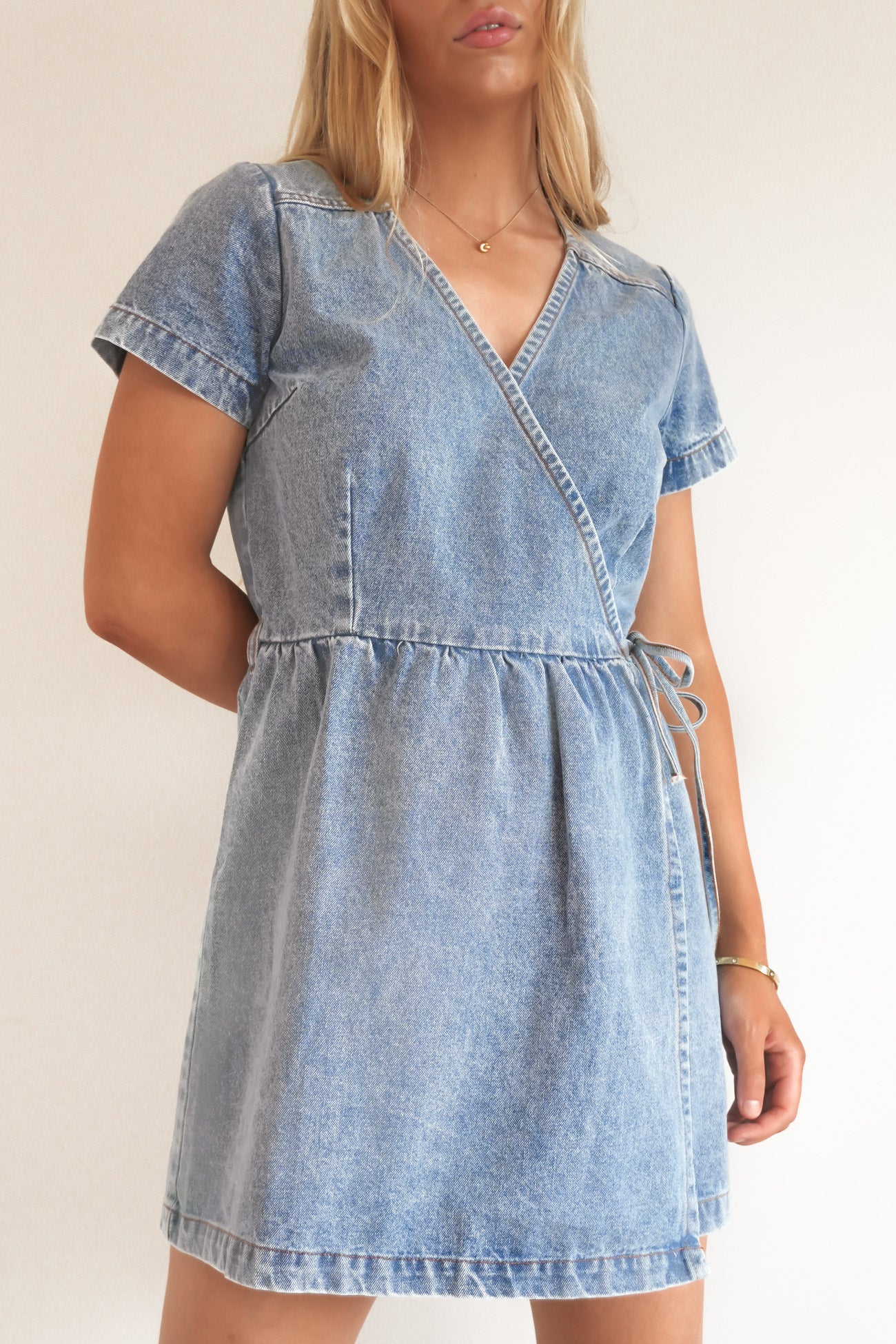 Cohen Denim Mini Dress Light Blue