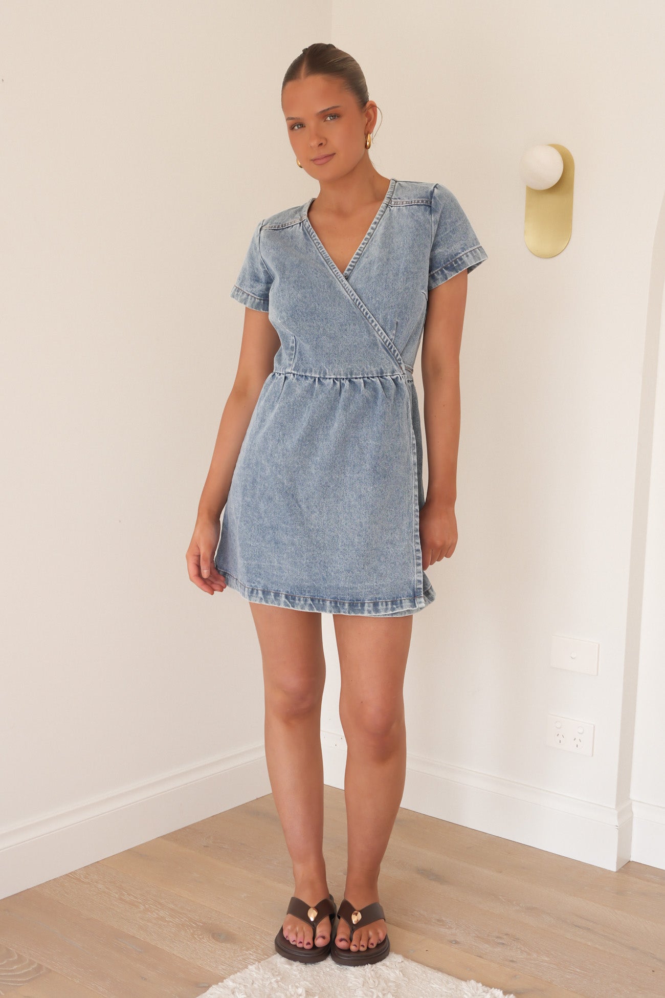 Cohen Denim Mini Dress Light Blue