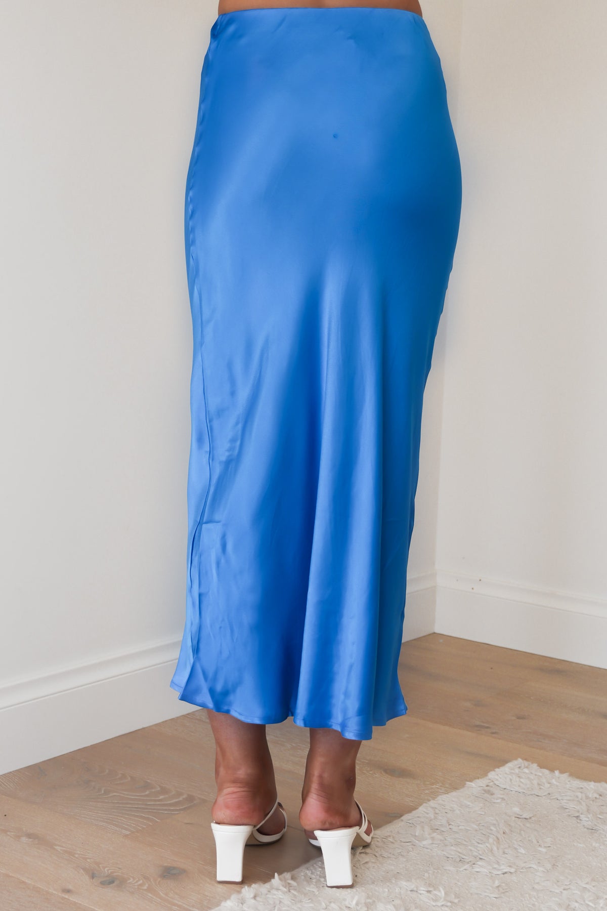 Conner Satin Maxi Skirt Blue