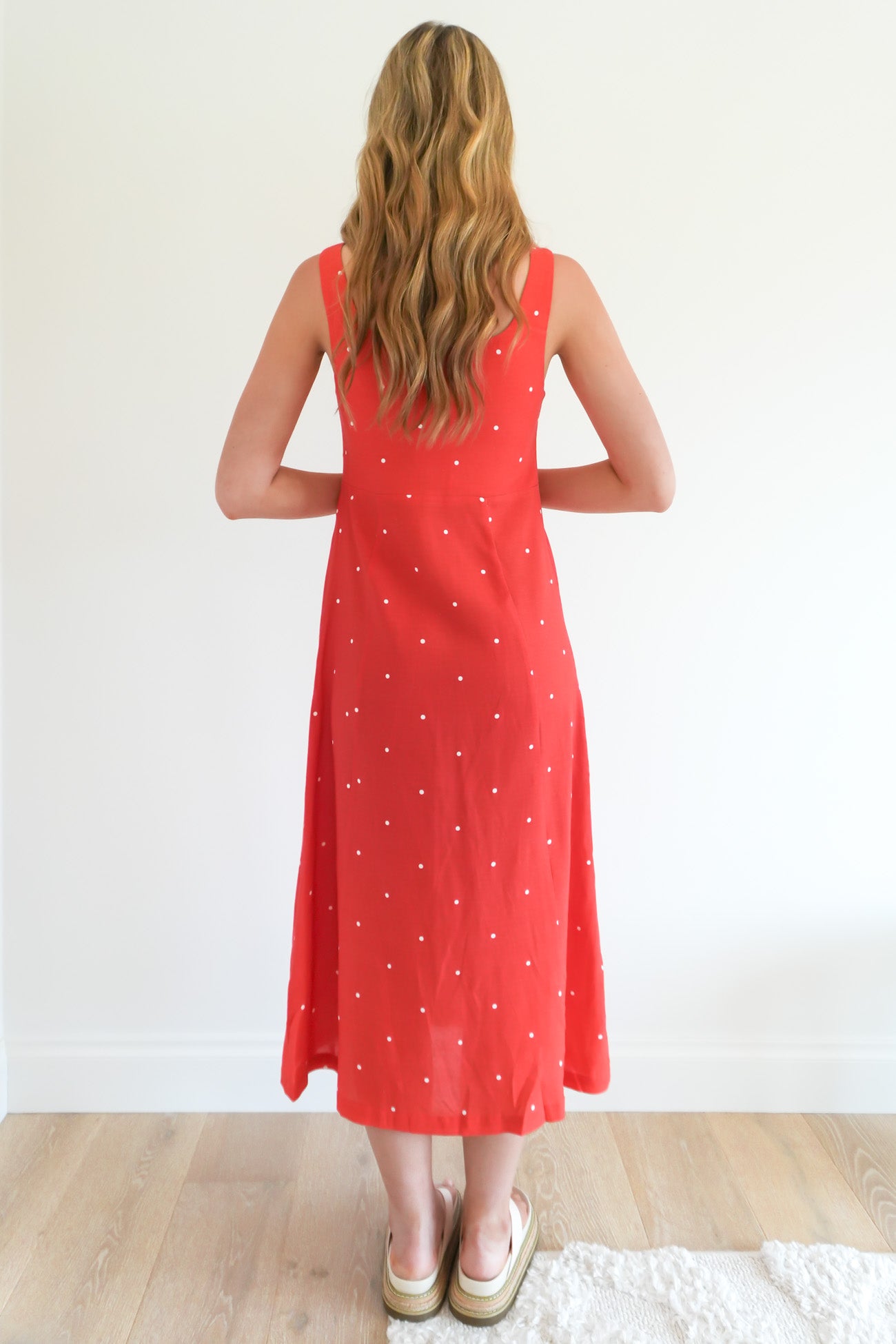 Constance Midi Dress Mandarin Spot