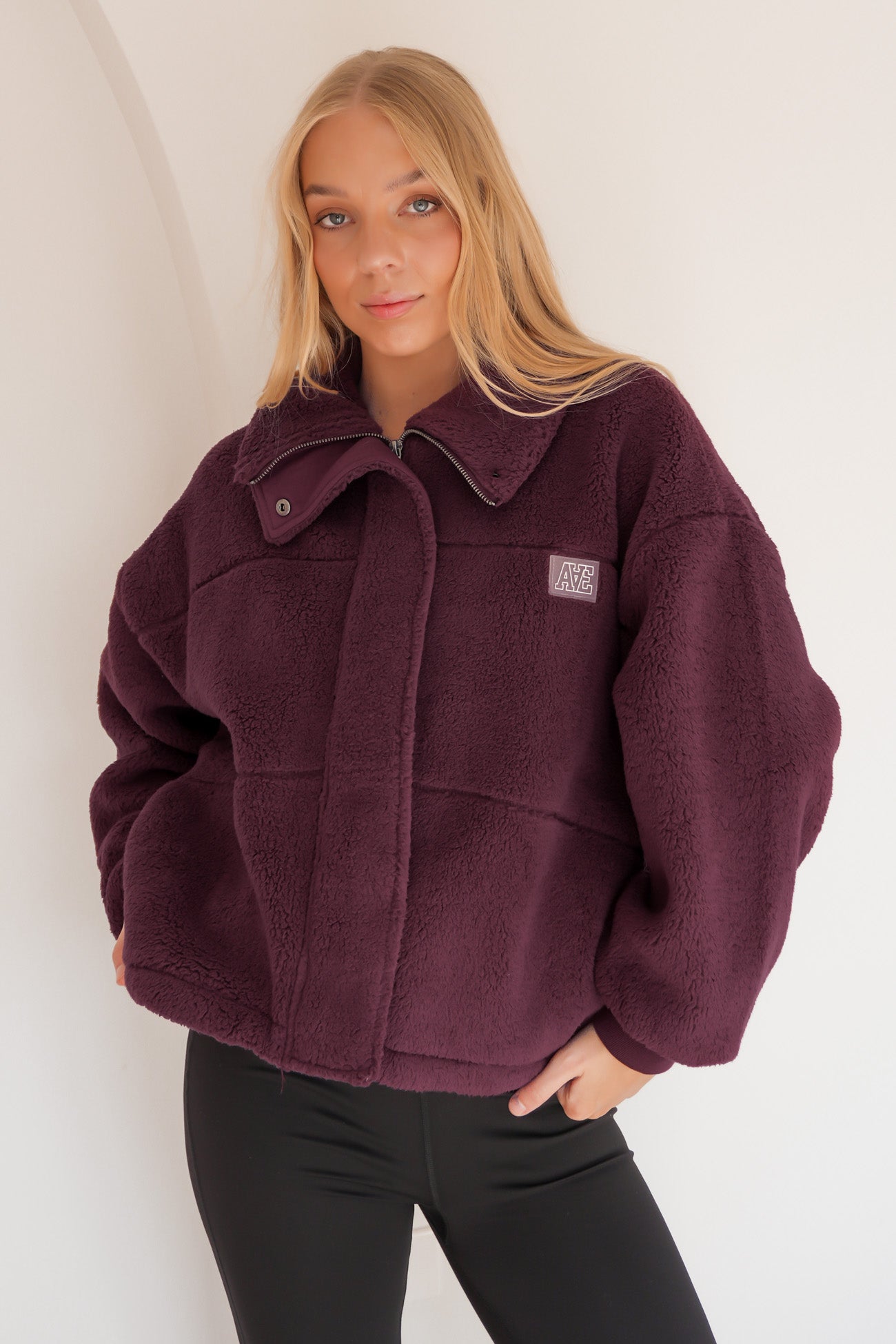 Cosy Club Teddy Jacket Wine