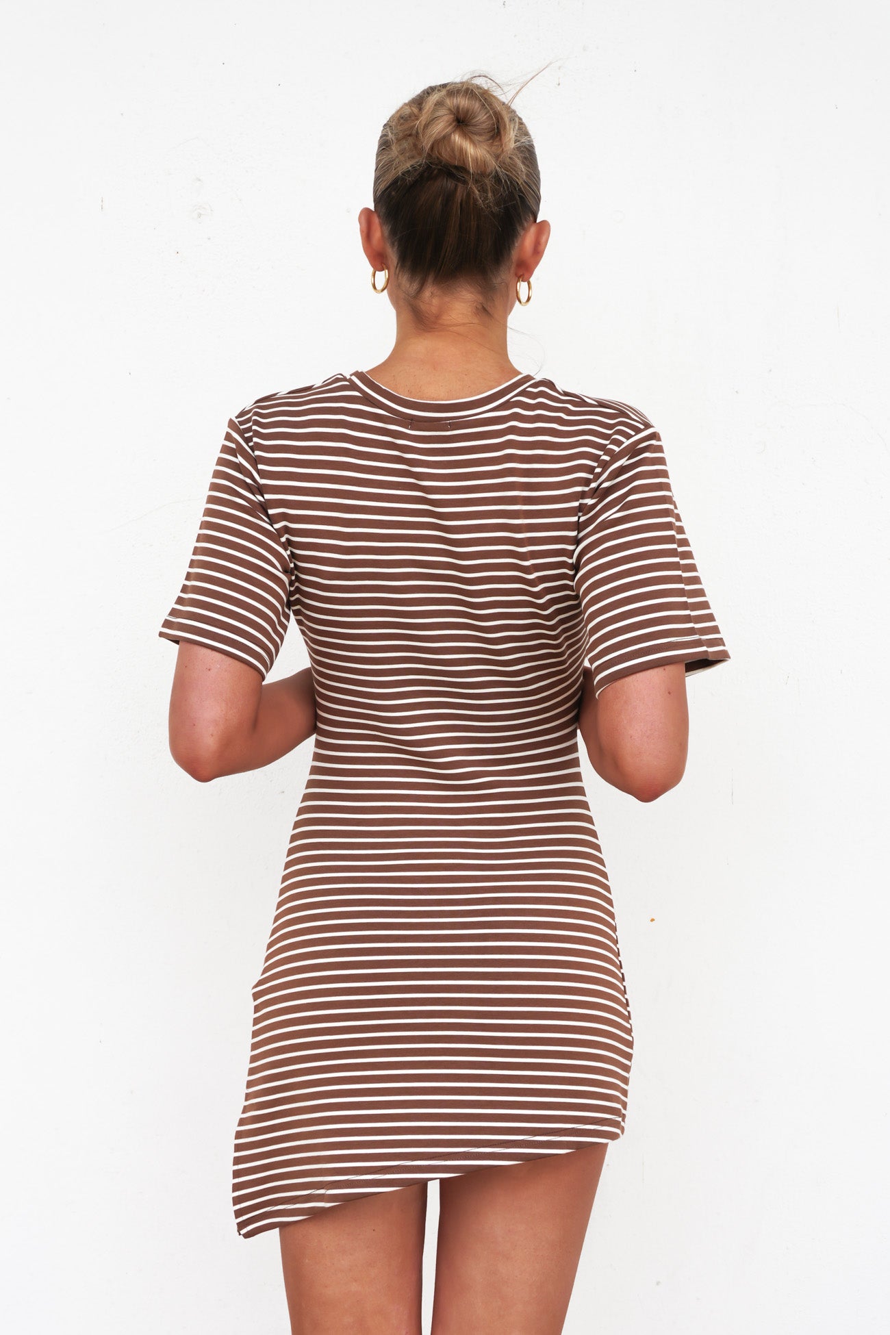 Courtney Mini Dress Brown Stripe