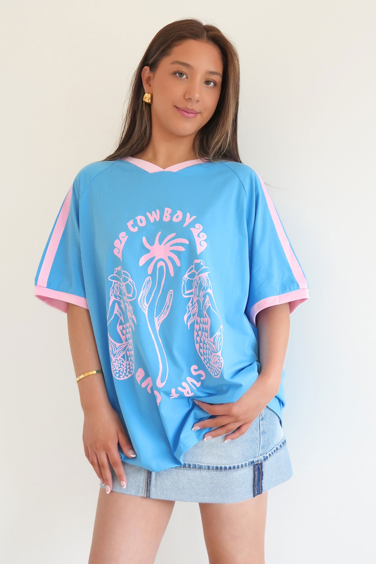 Cowboy Surf Club Tee Blue