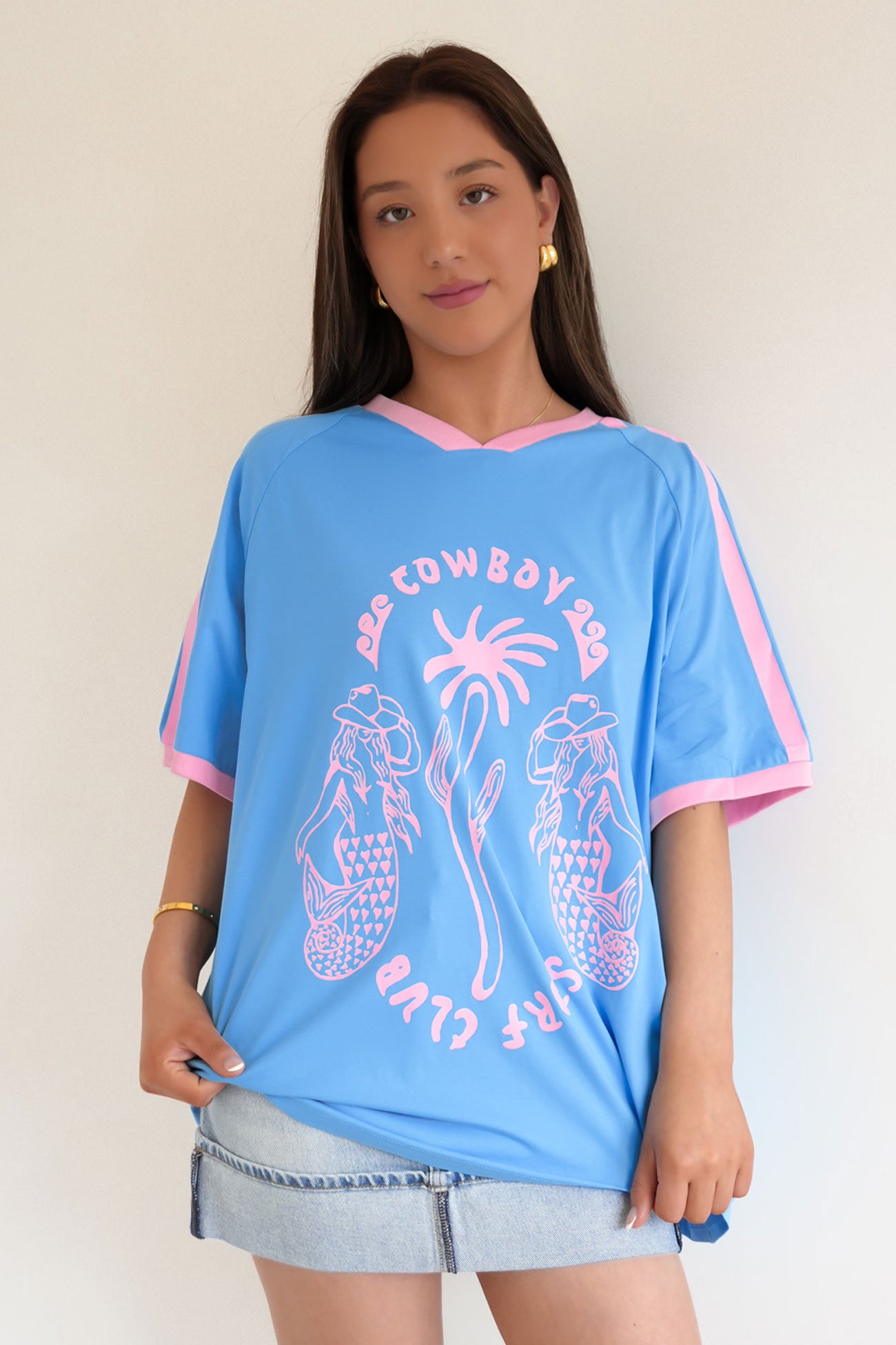 Cowboy Surf Club Tee Blue