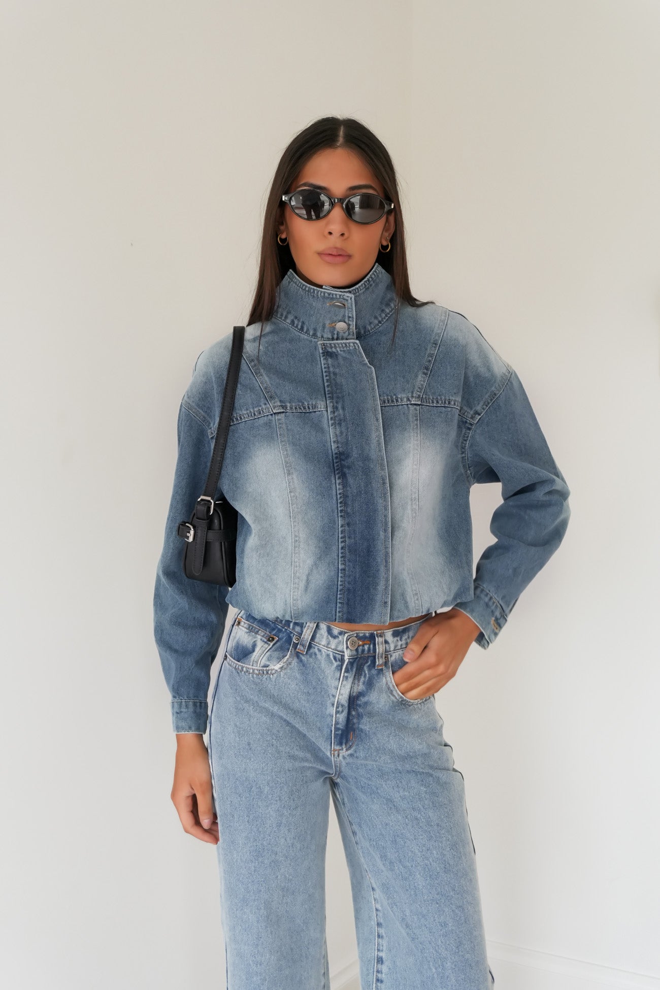 Sonya Denim Bomber Mid Blue