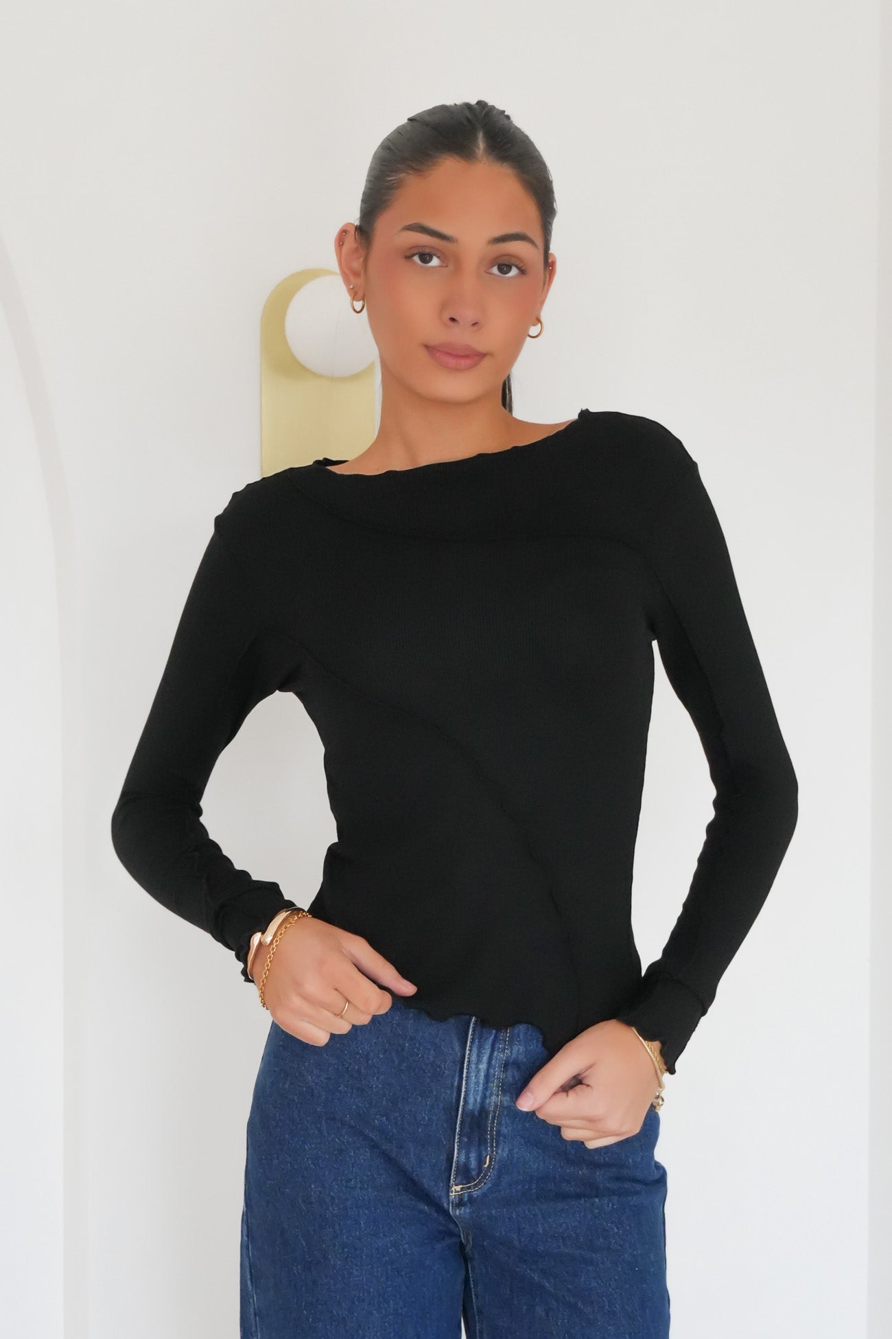 Eleni Long Sleeve Top Black