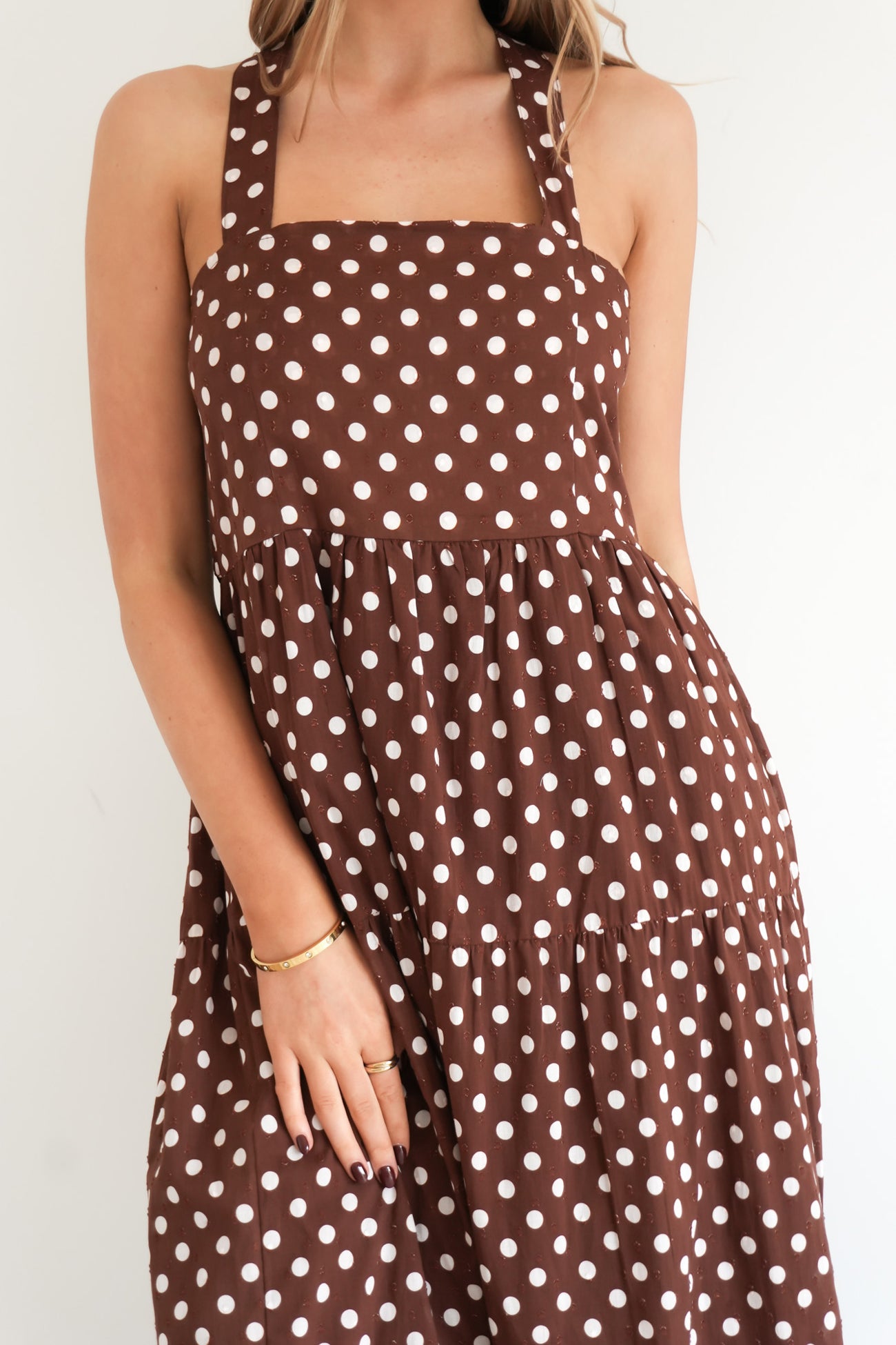 Joshua Midi Dress Chocolate Polka Dot