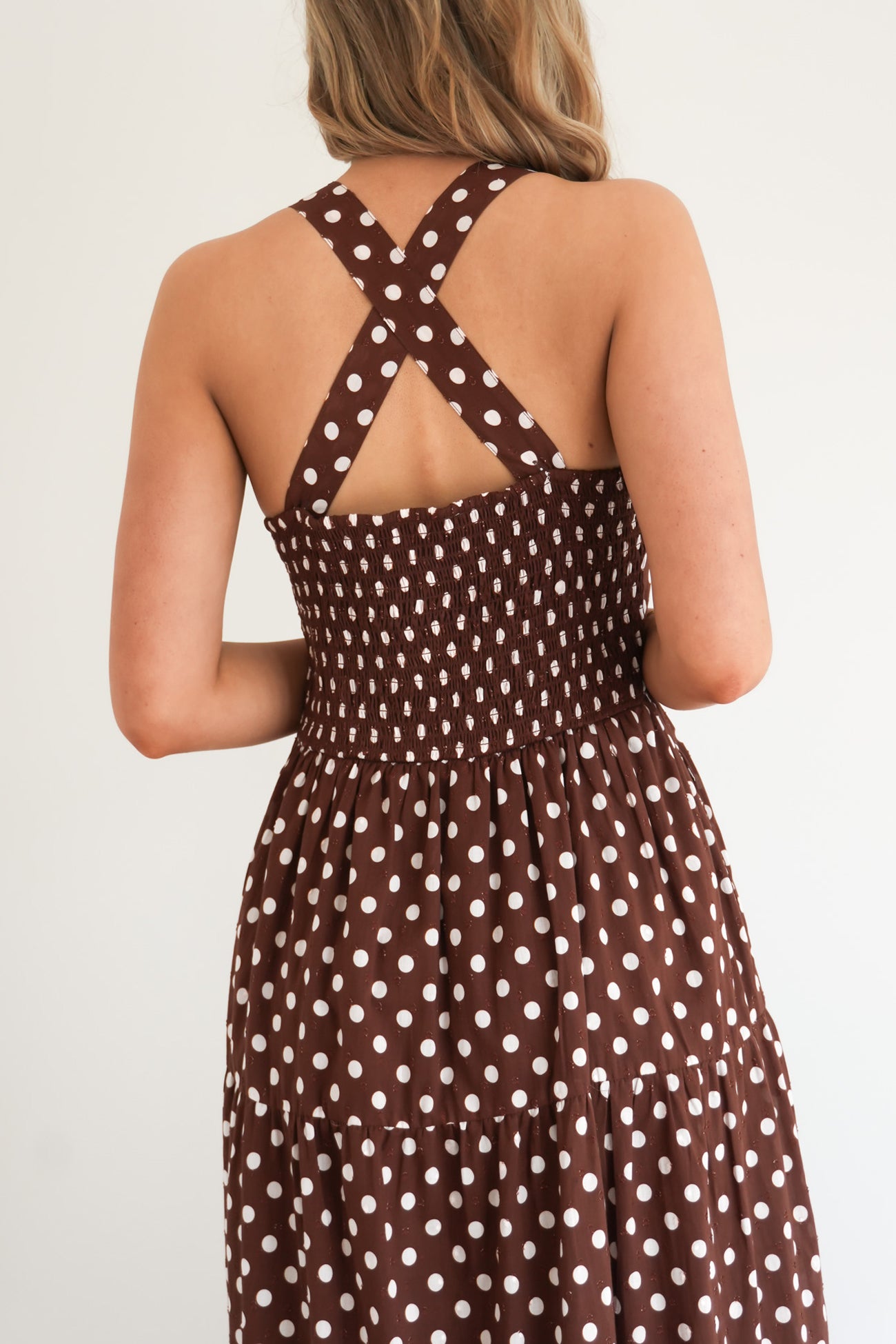 Joshua Midi Dress Chocolate Polka Dot