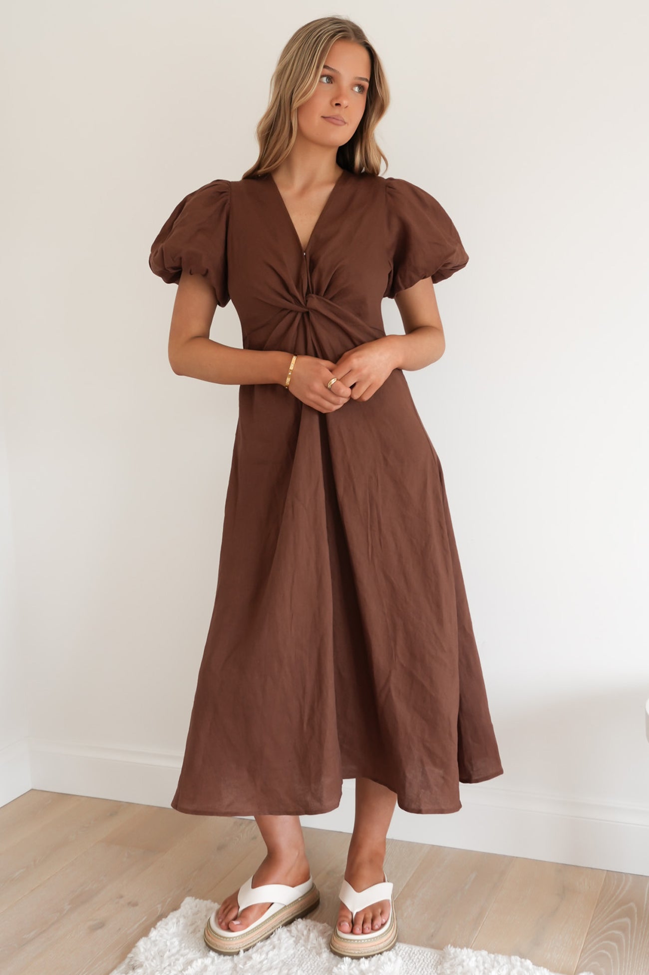 Halli Midi Dress Chocolate