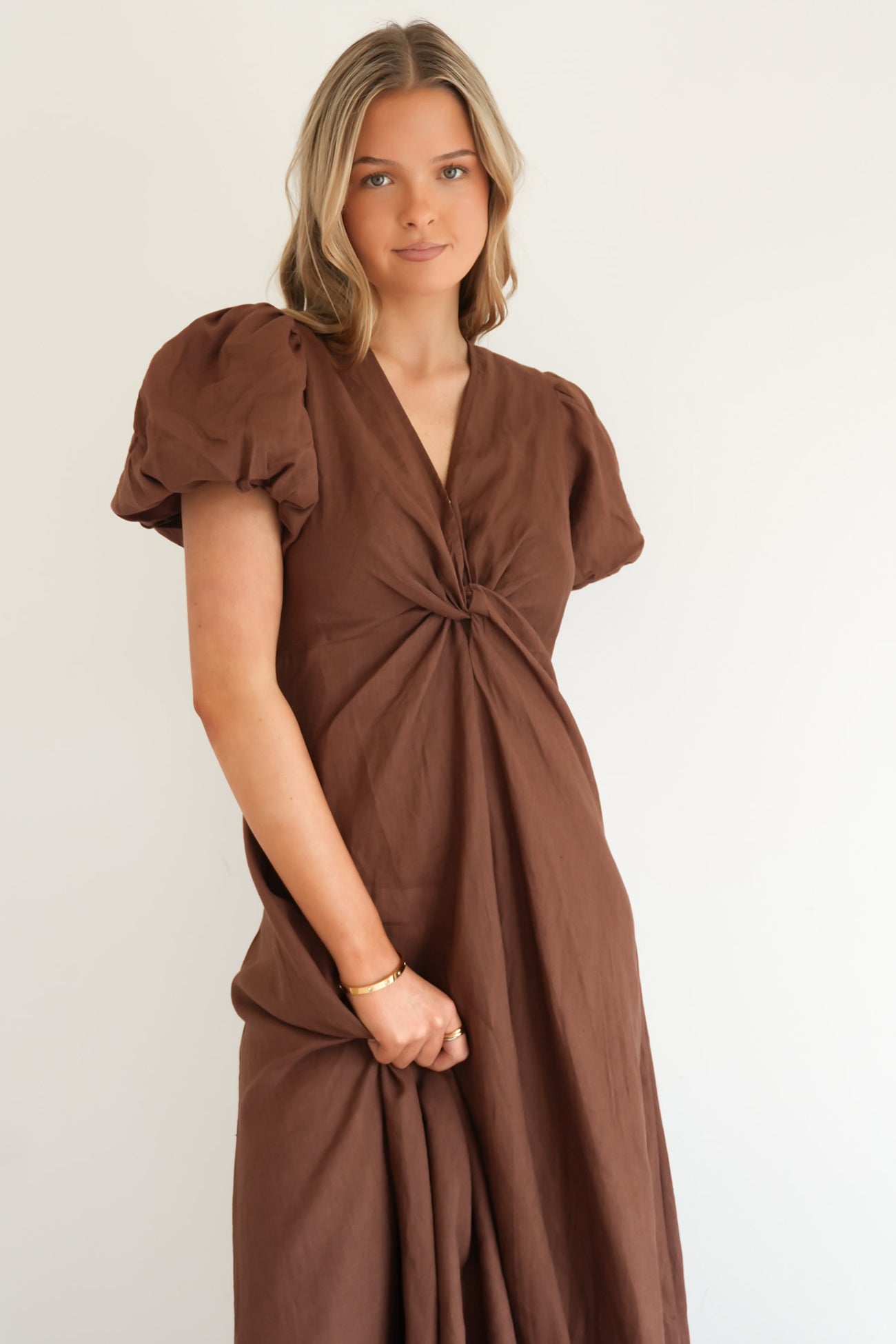 Halli Midi Dress Chocolate