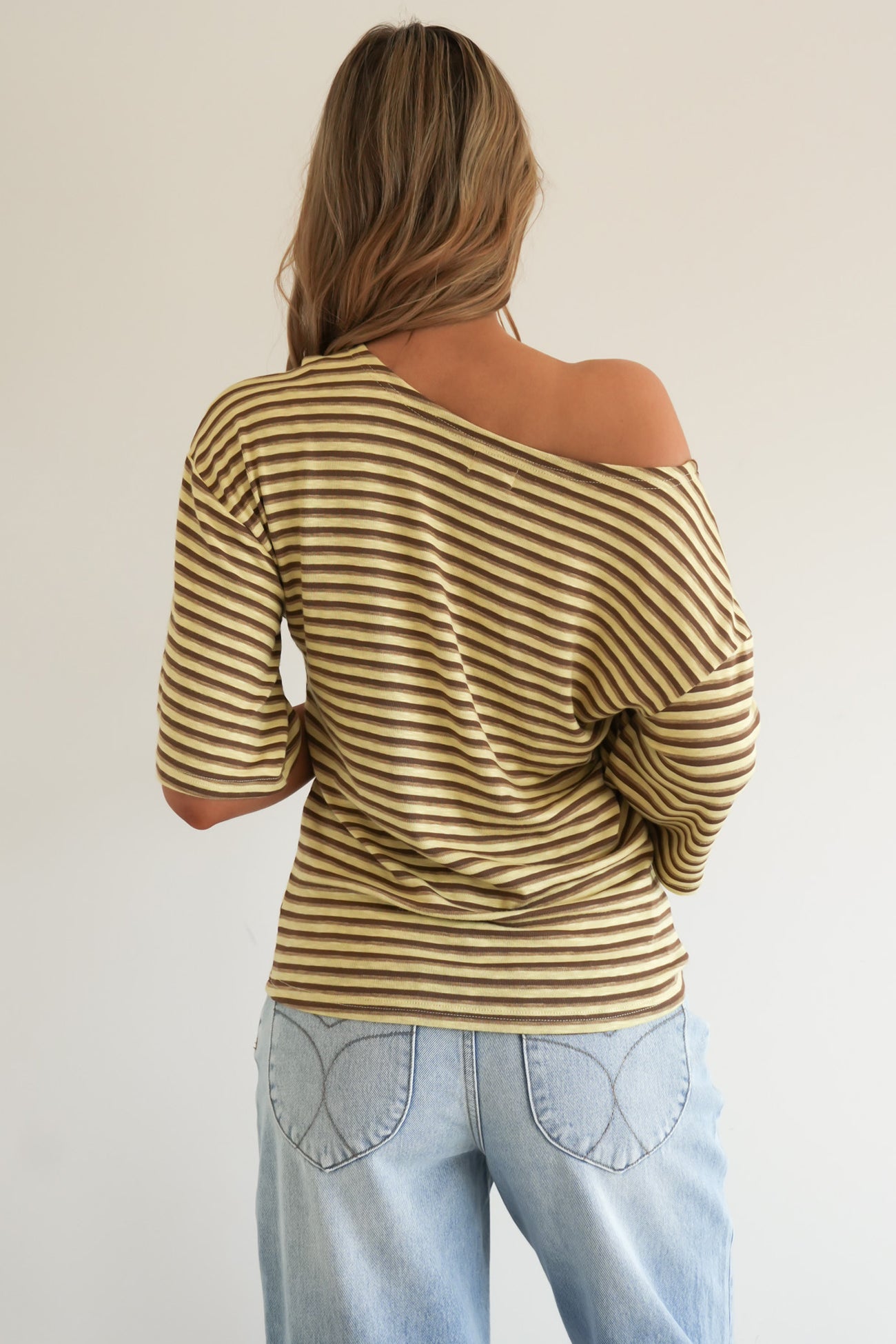 Donna Tee Yellow Stripe