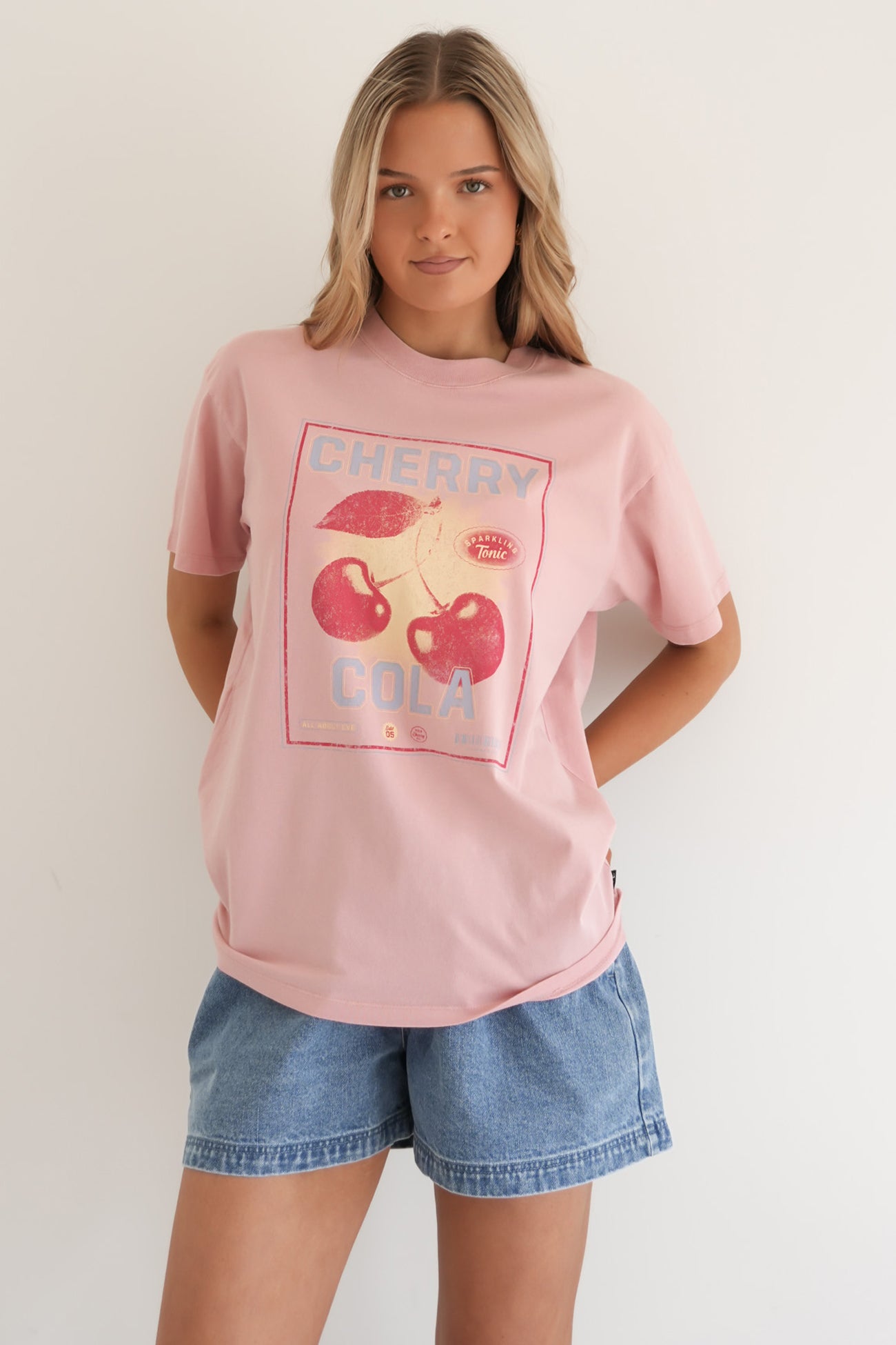 Wild Cherry Relaxed Tee Pale Pink