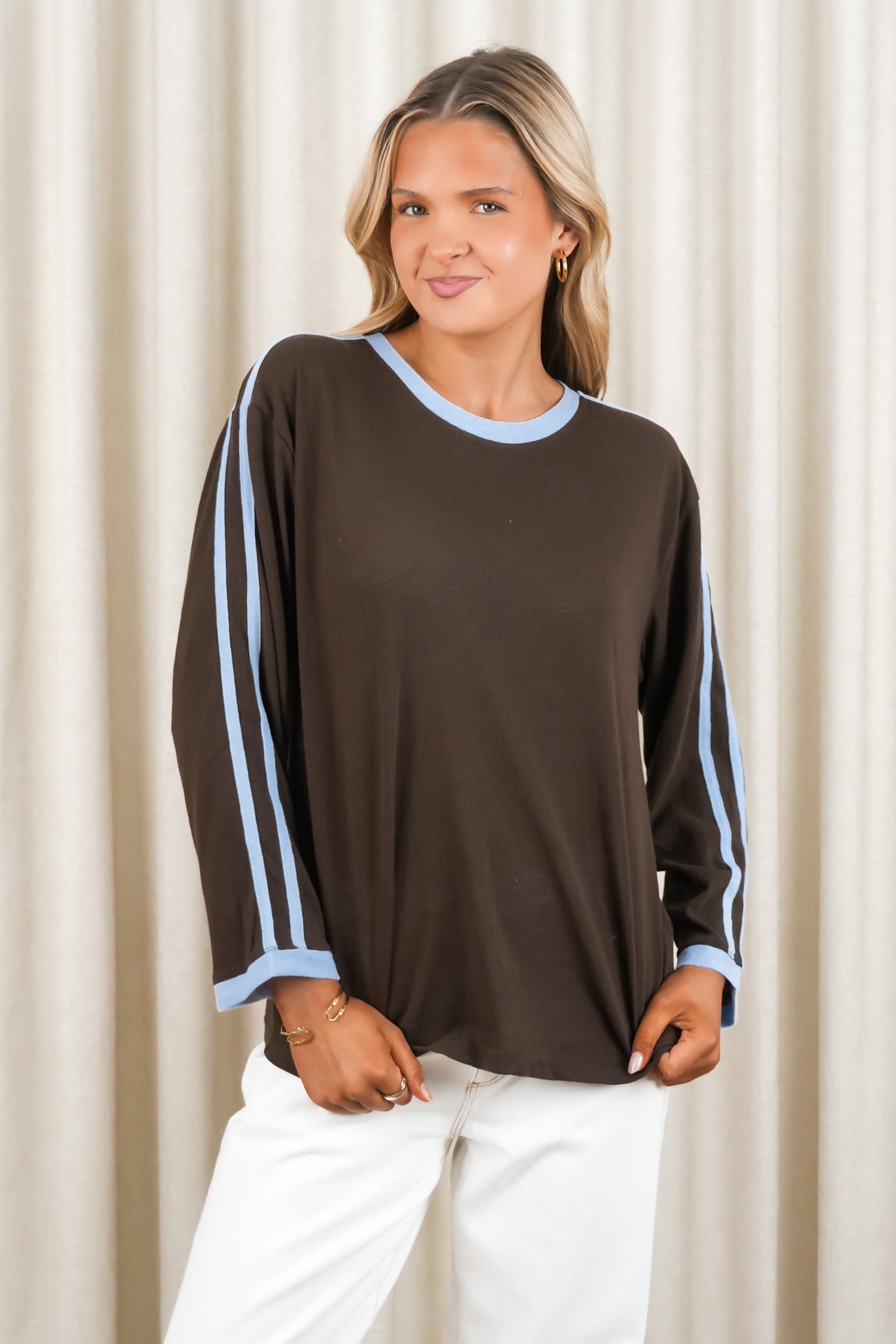 Dakota Long Sleeve Tee Chocolate