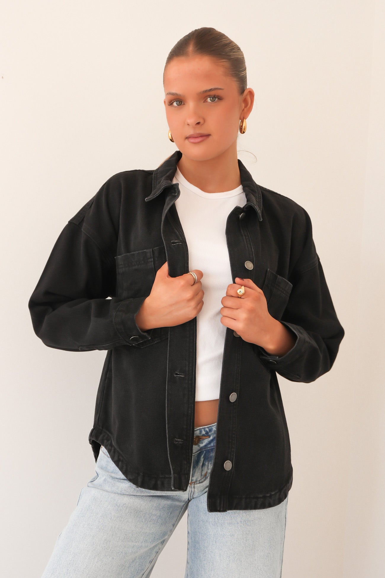 Dale Shacket Washed Black