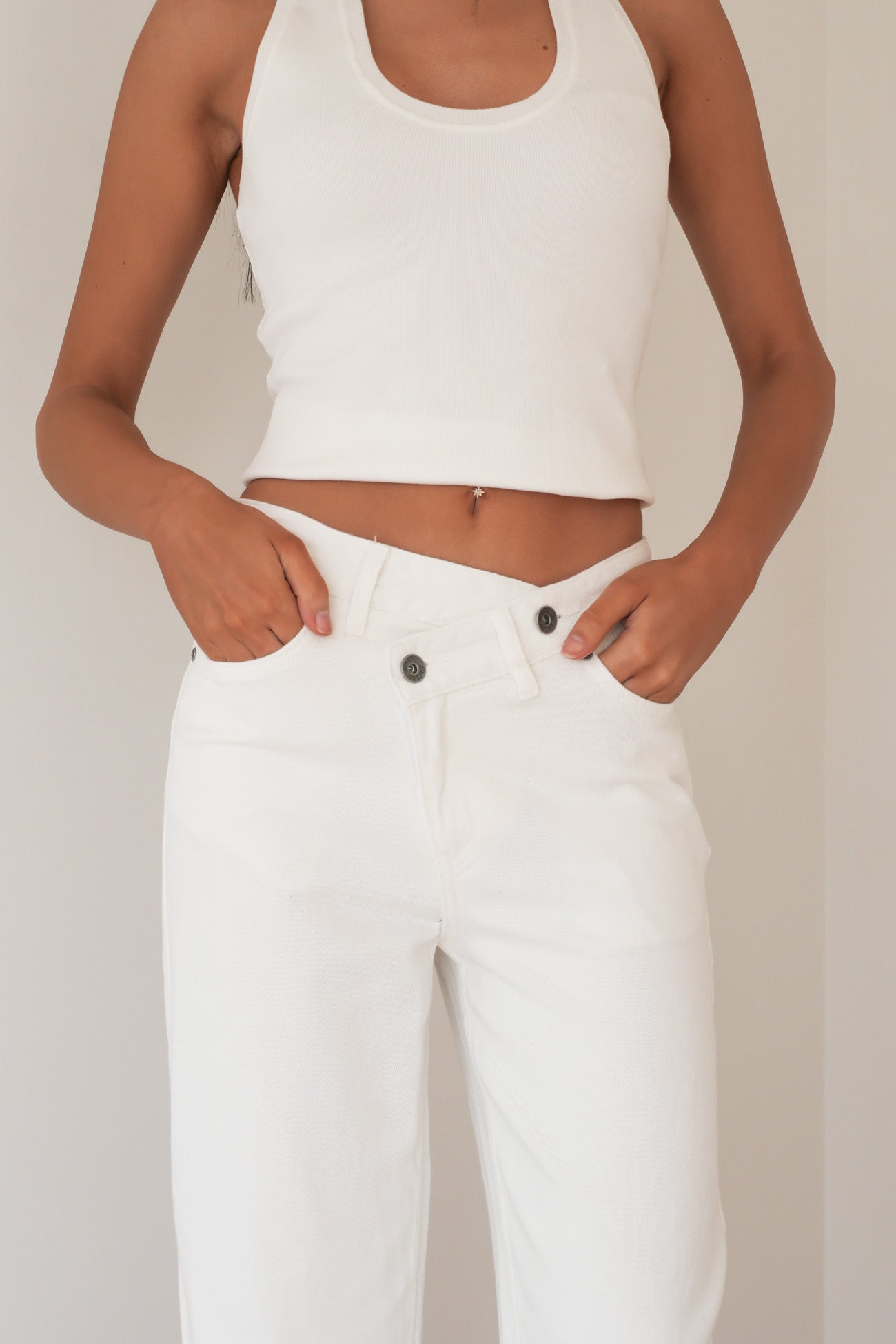 Darcy Wrap Around Baggy Jean White