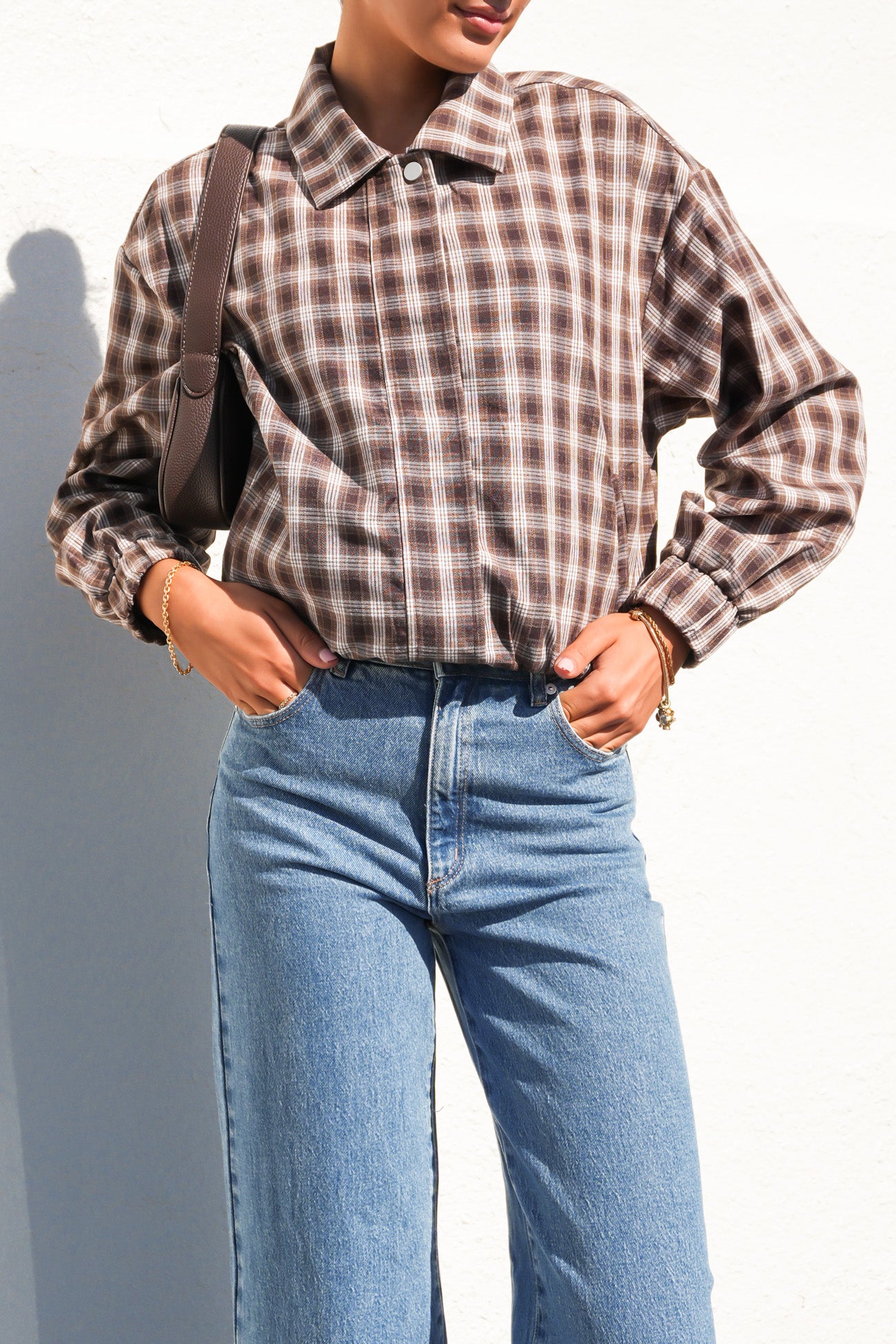 Deicy Bomber Brown Check