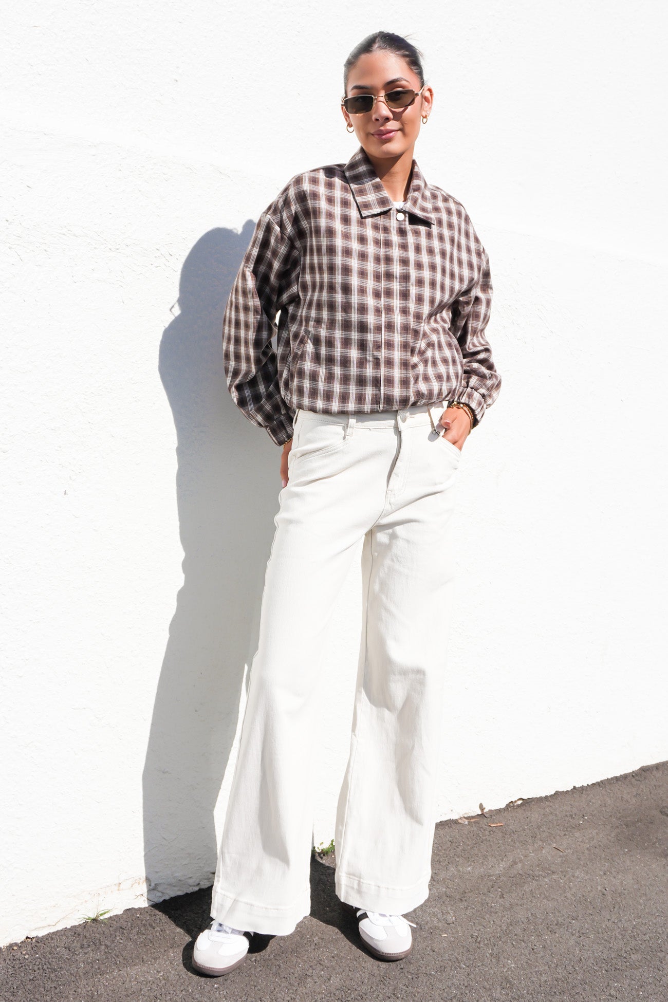 Deicy Bomber Brown Check