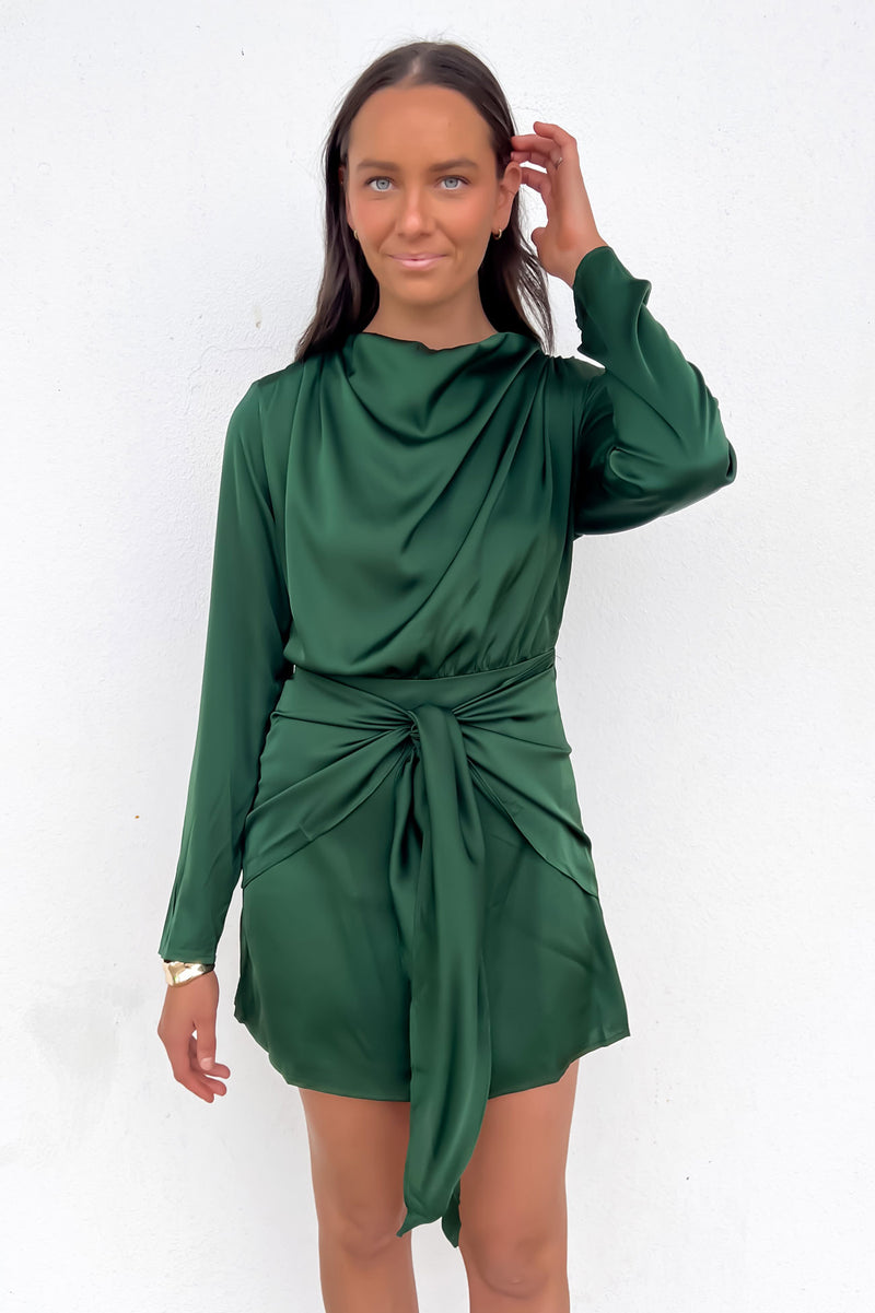 Dinah Mini Dress Emerald