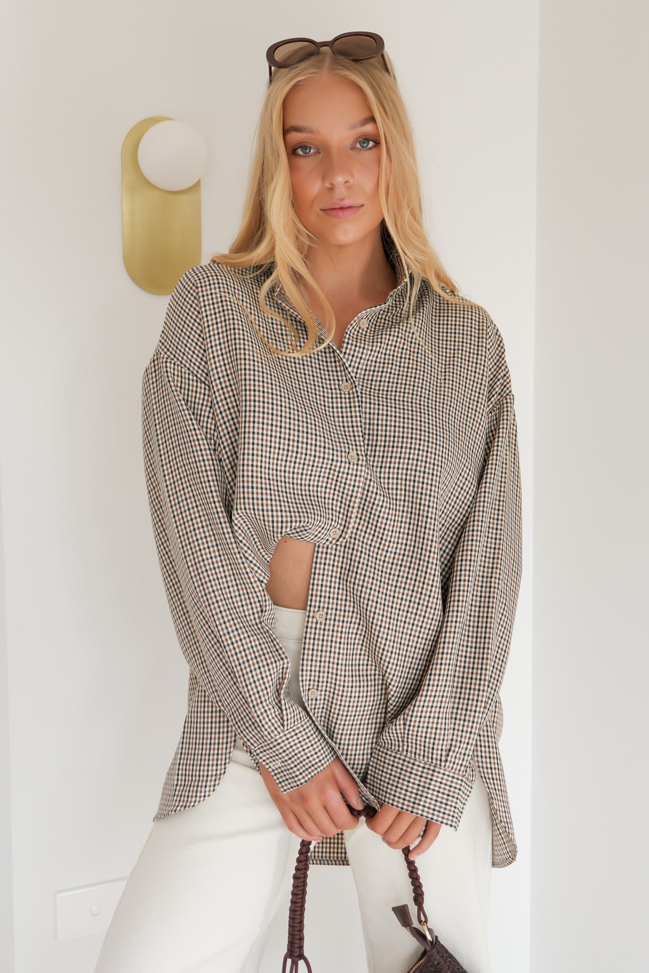 Dion Shirt Beige Check