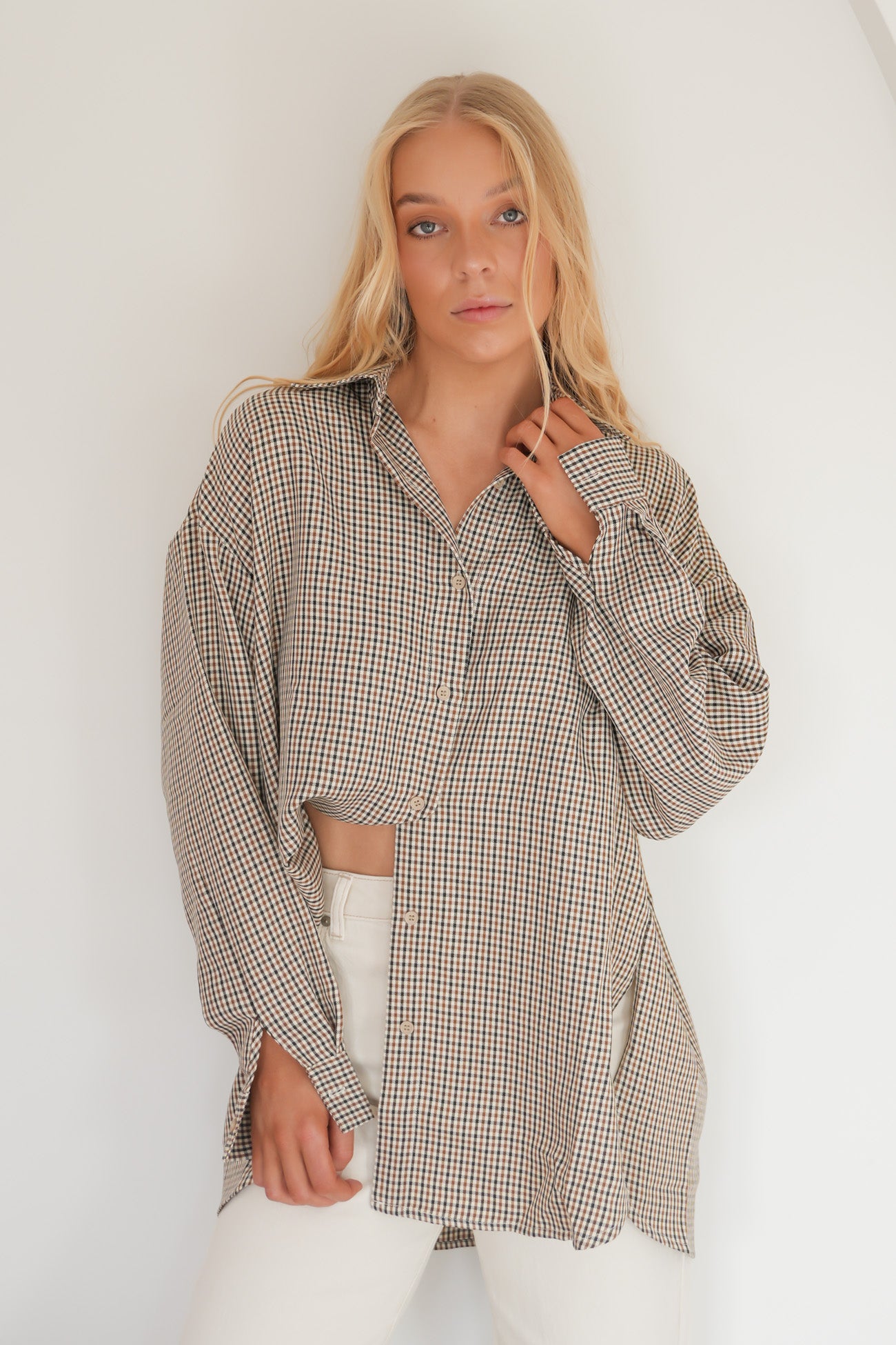 Dion Shirt Beige Check