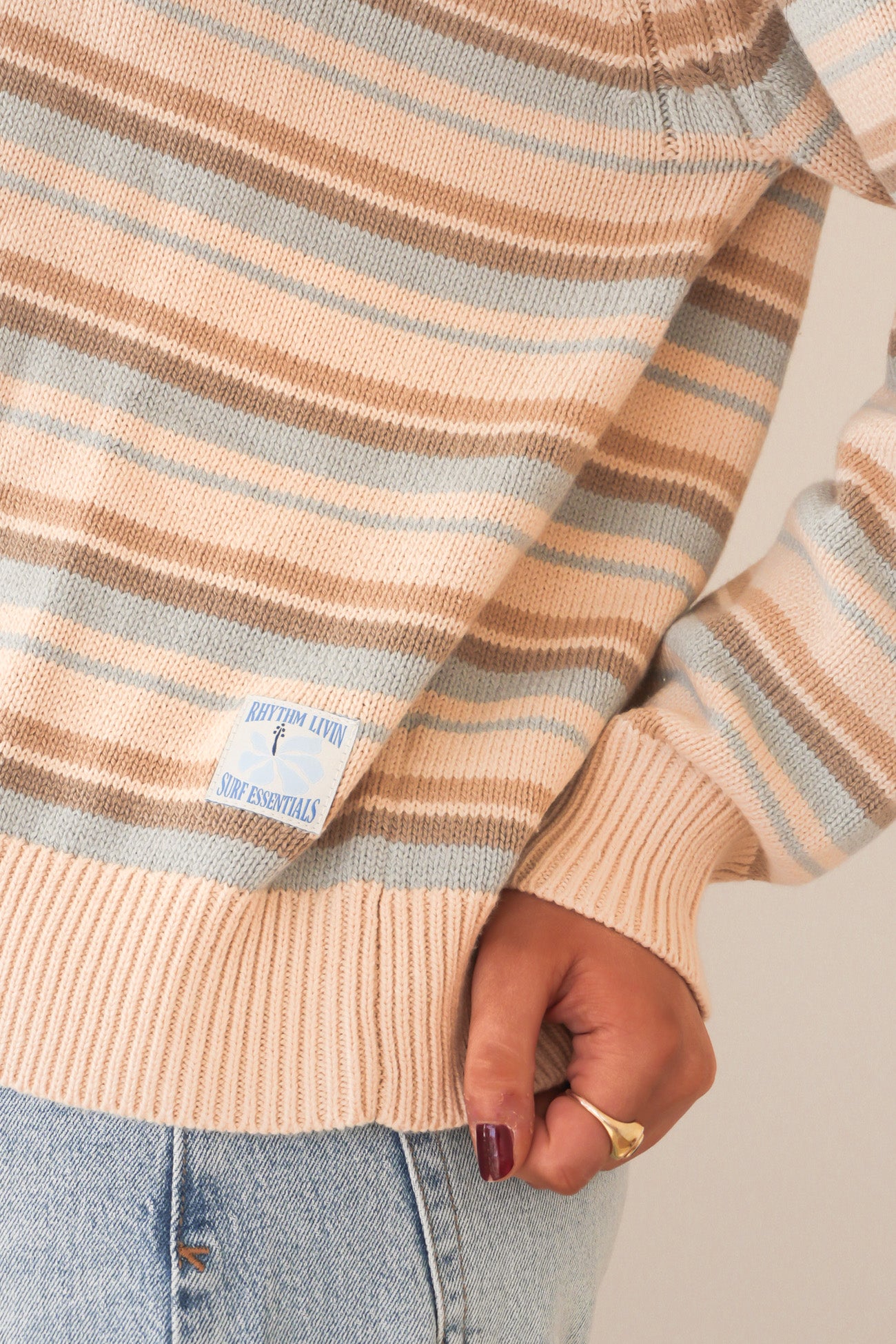Distant Shores Striped Sweater Baby Blue