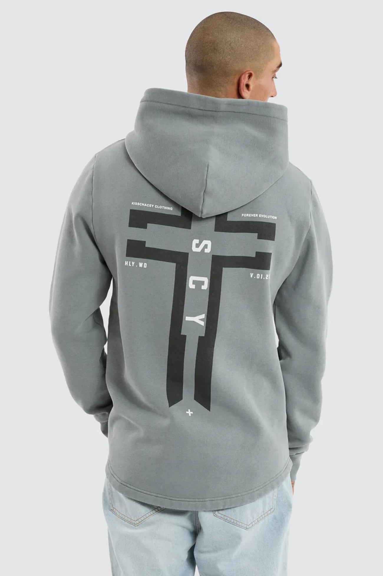 Divine Dual Curved Hoodie Pigment Ultimate Grey