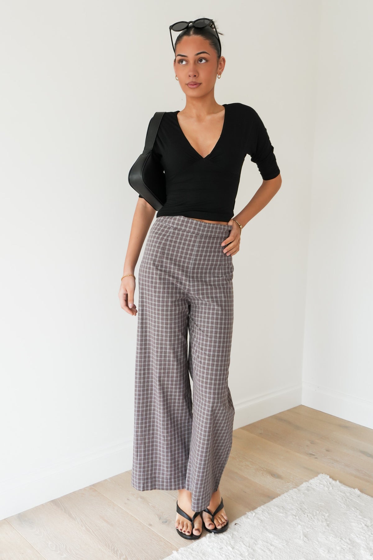 Dorothy Pant Blue Chocolate Checker