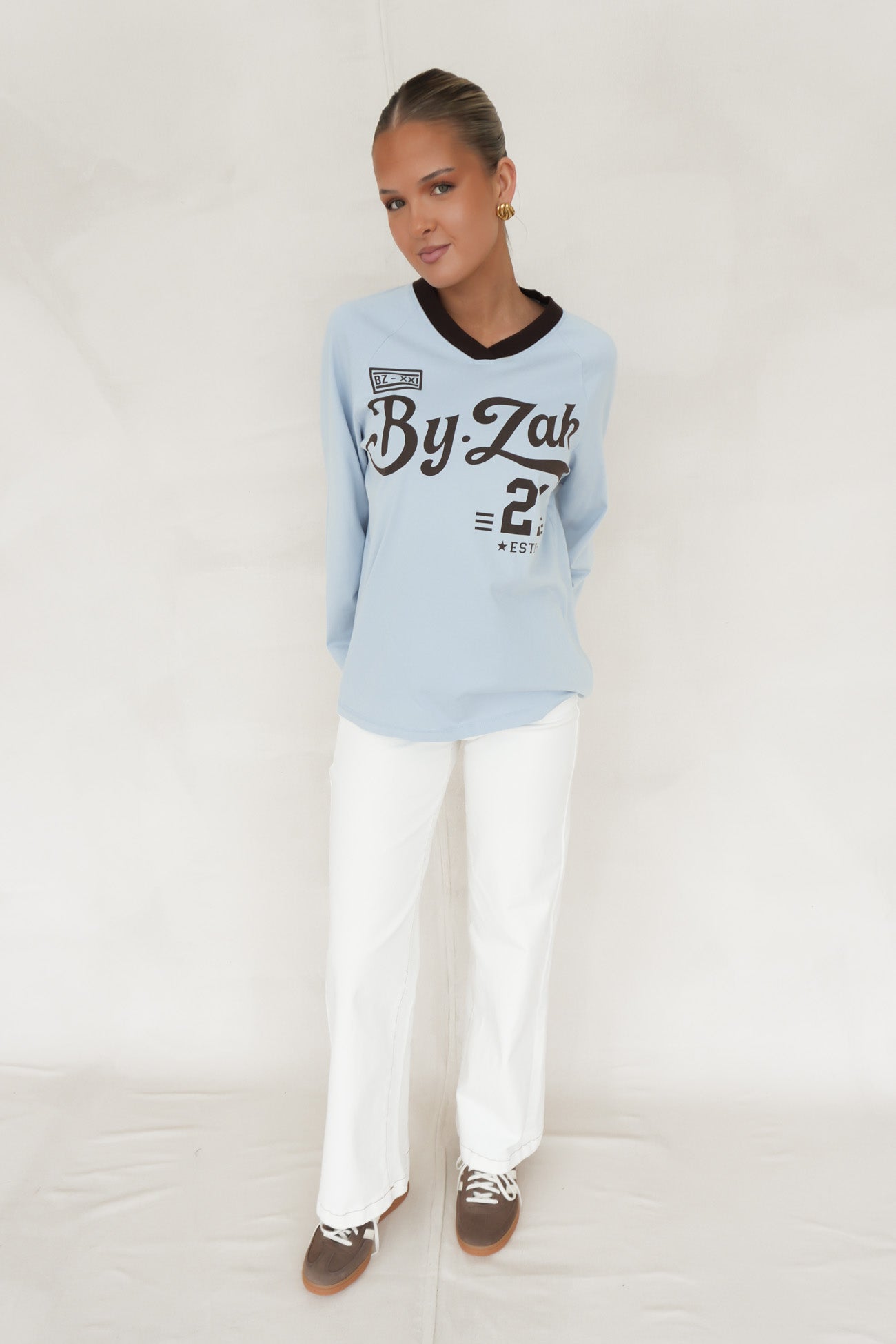 Drew Raglan Top Blue
