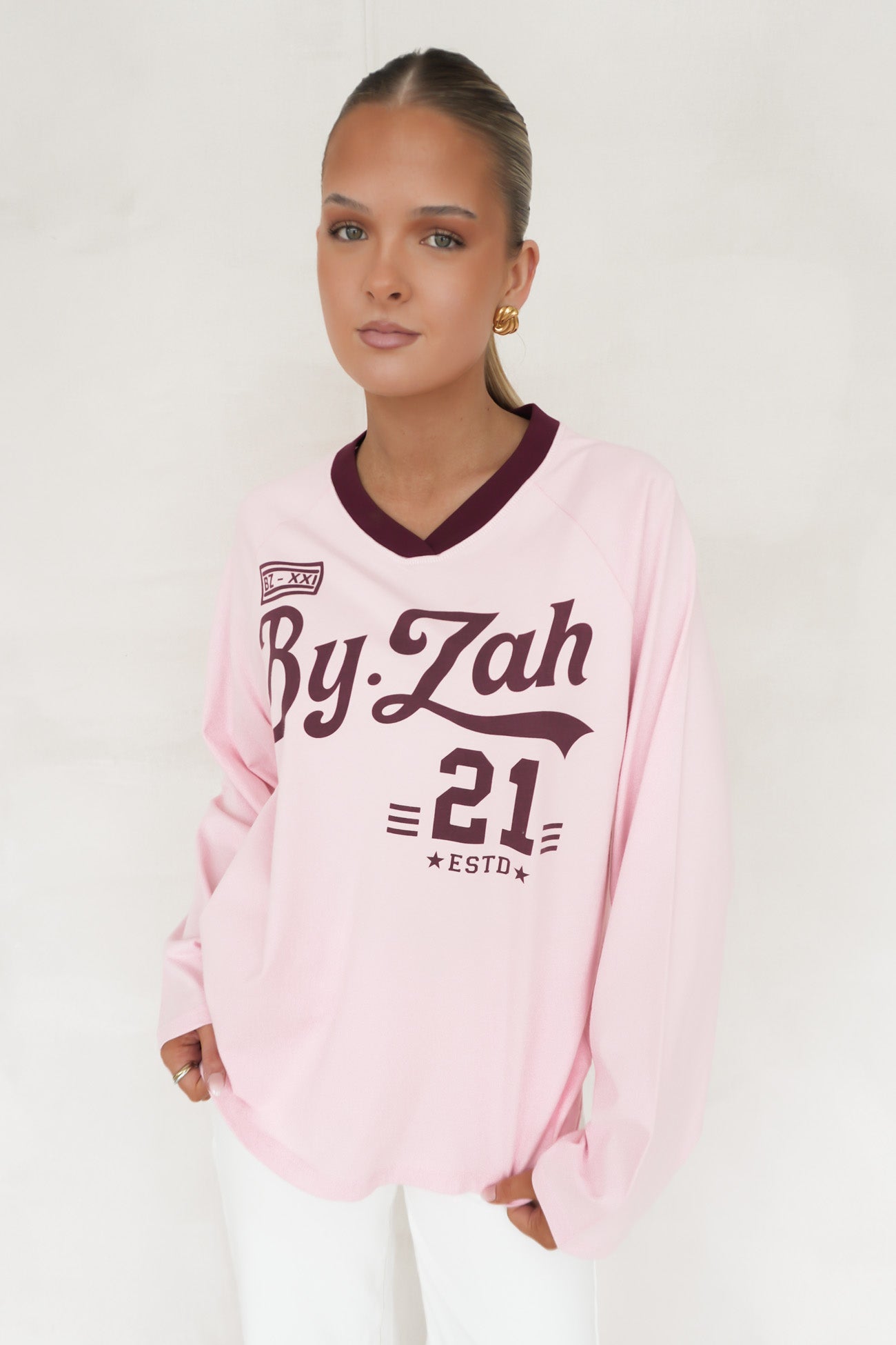 Drew Raglan Top Pink