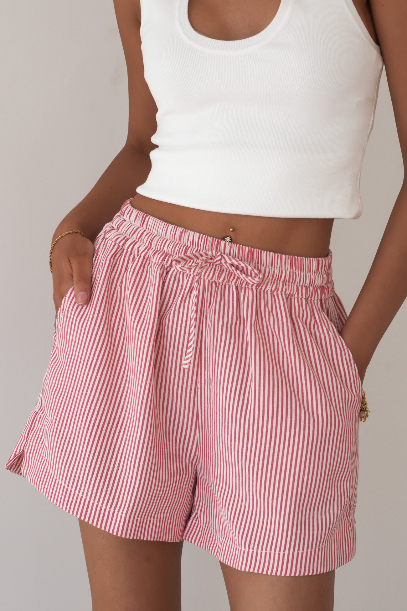 Echo Short Red White Stripe