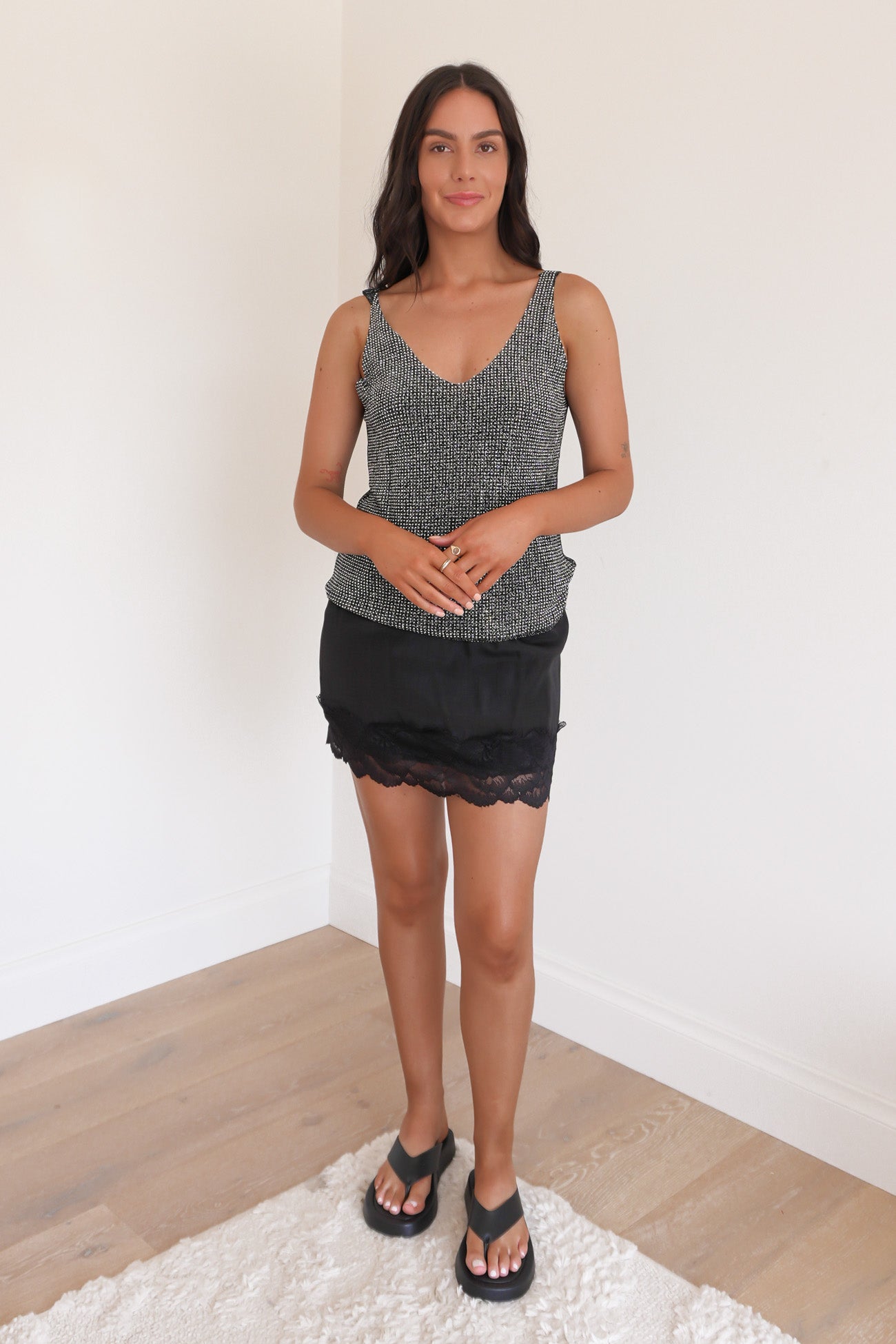 Eilish Glitter Top Black