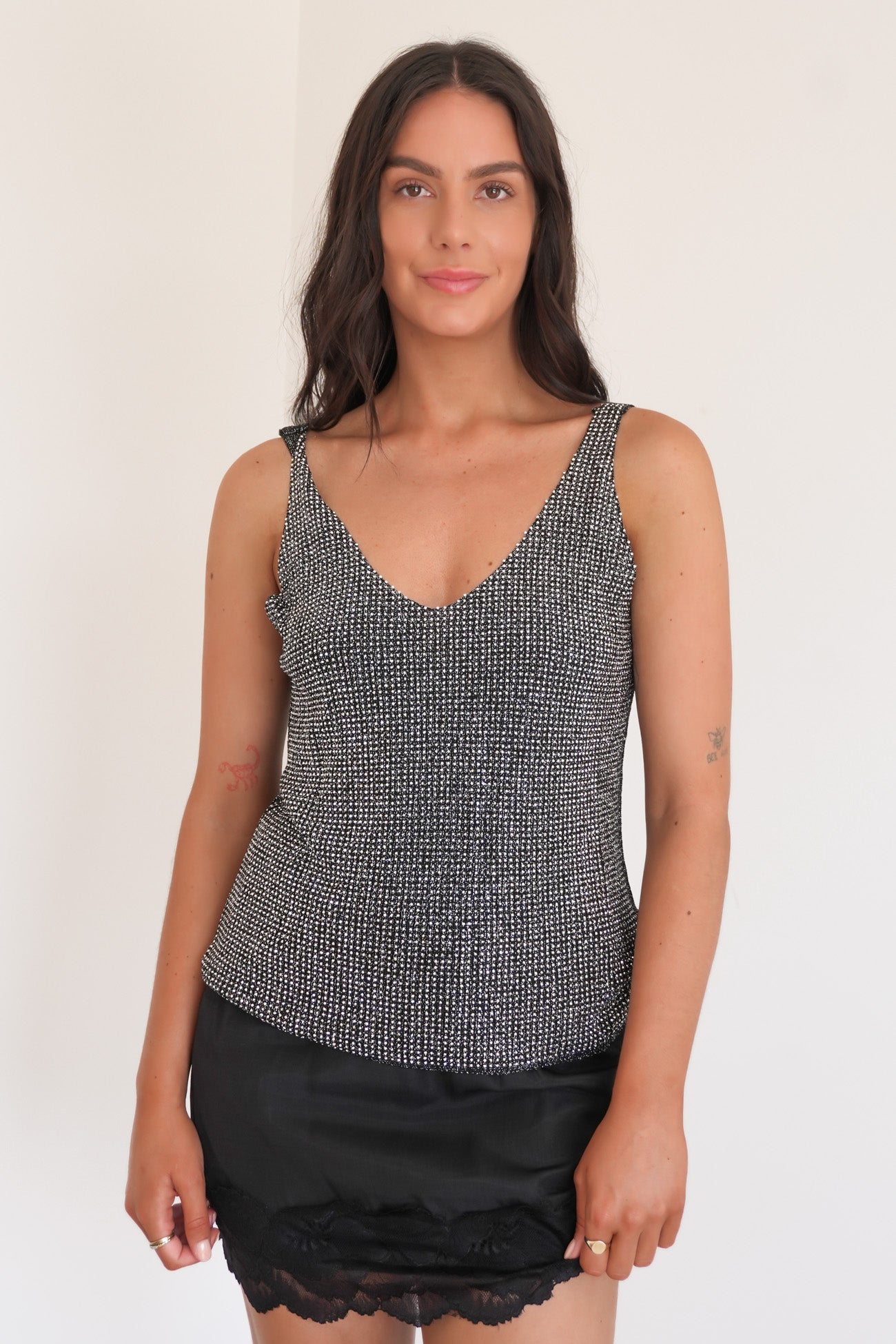 Eilish Glitter Top Black