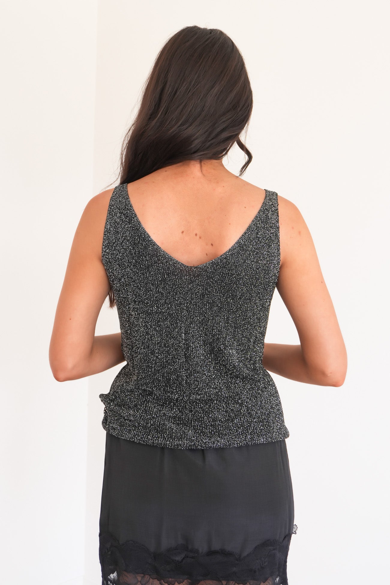 Eilish Glitter Top Black